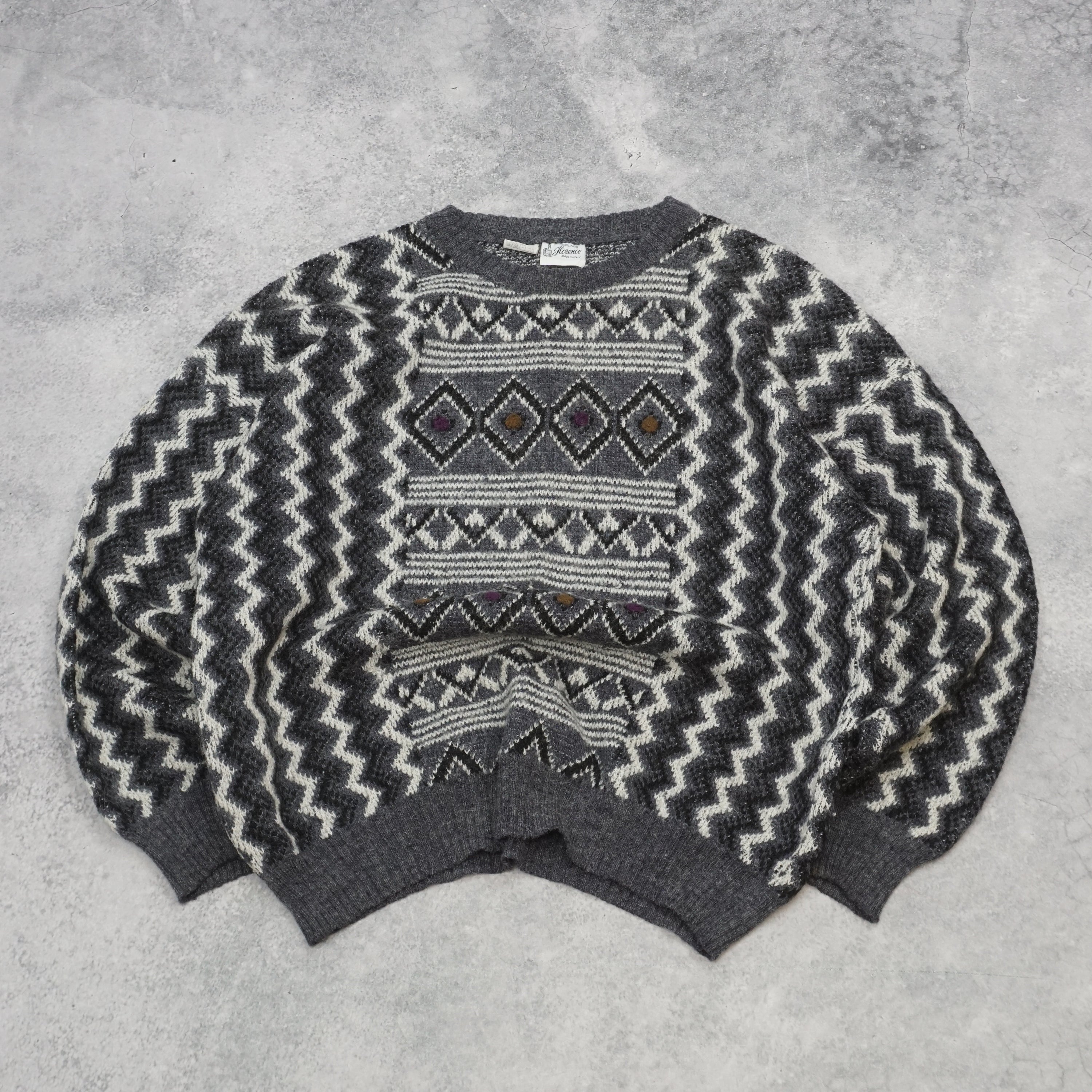 90s Maglificio Florence Fair Isle Crewneck Knit Sweater