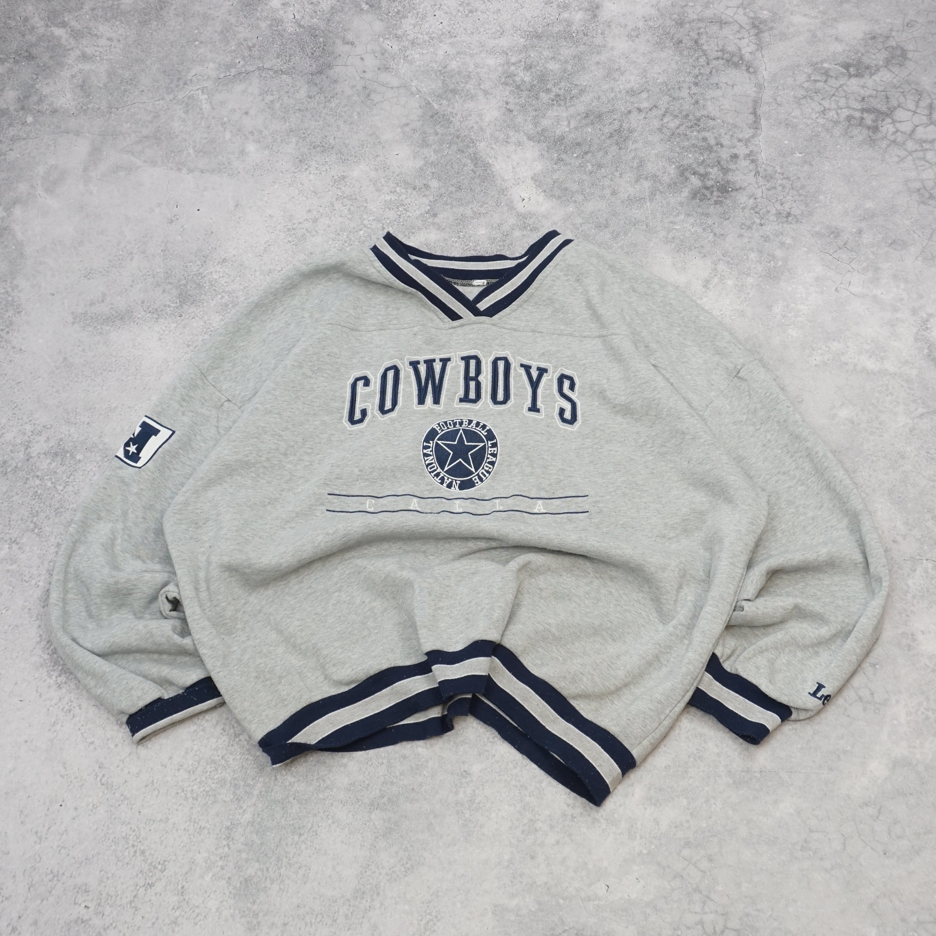 90s Lee Dallas Cowboys NFL V-Neck Crewneck Jumper