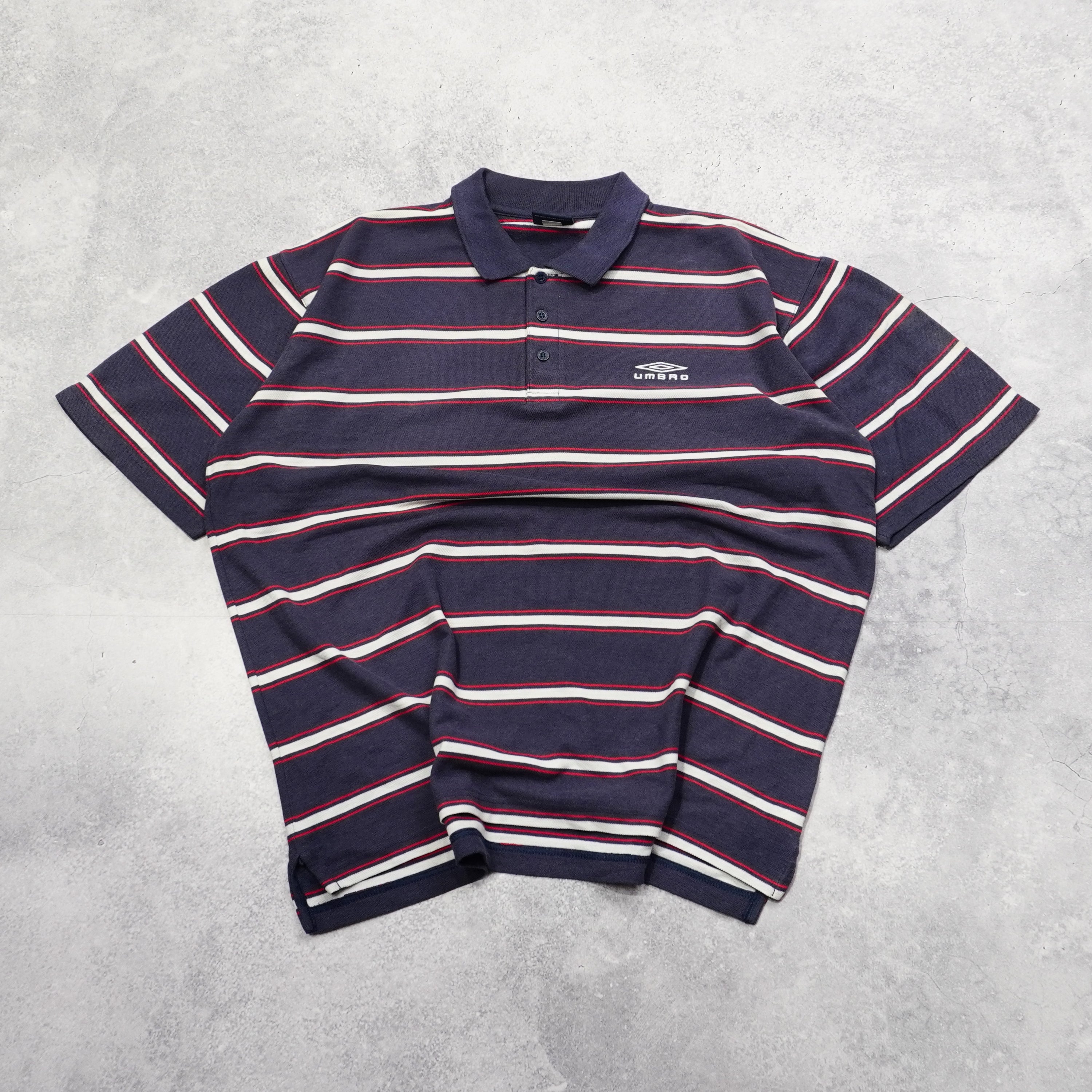 2000s Umbro Striped Polo