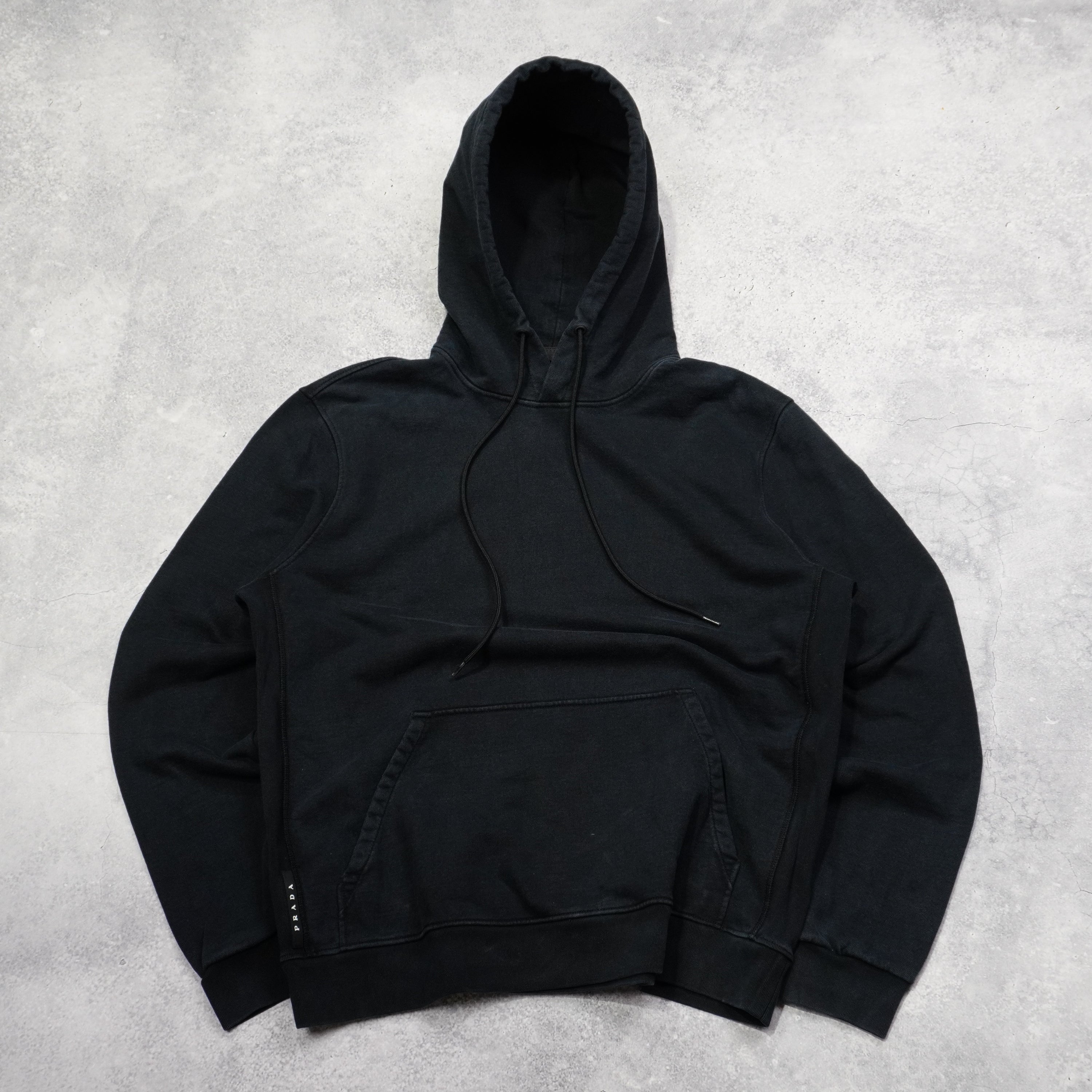 2000s Prada Black Tab Hoodie