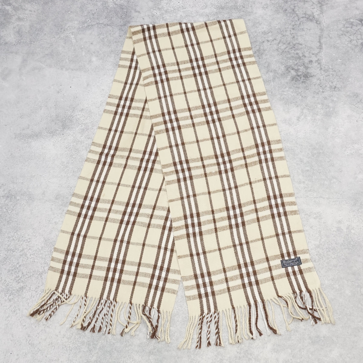 90s Burberrys Nova Check Lambswool Scarf