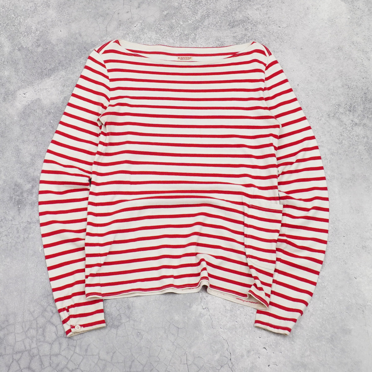 Kapital Striped Boat Neck T-Shirt