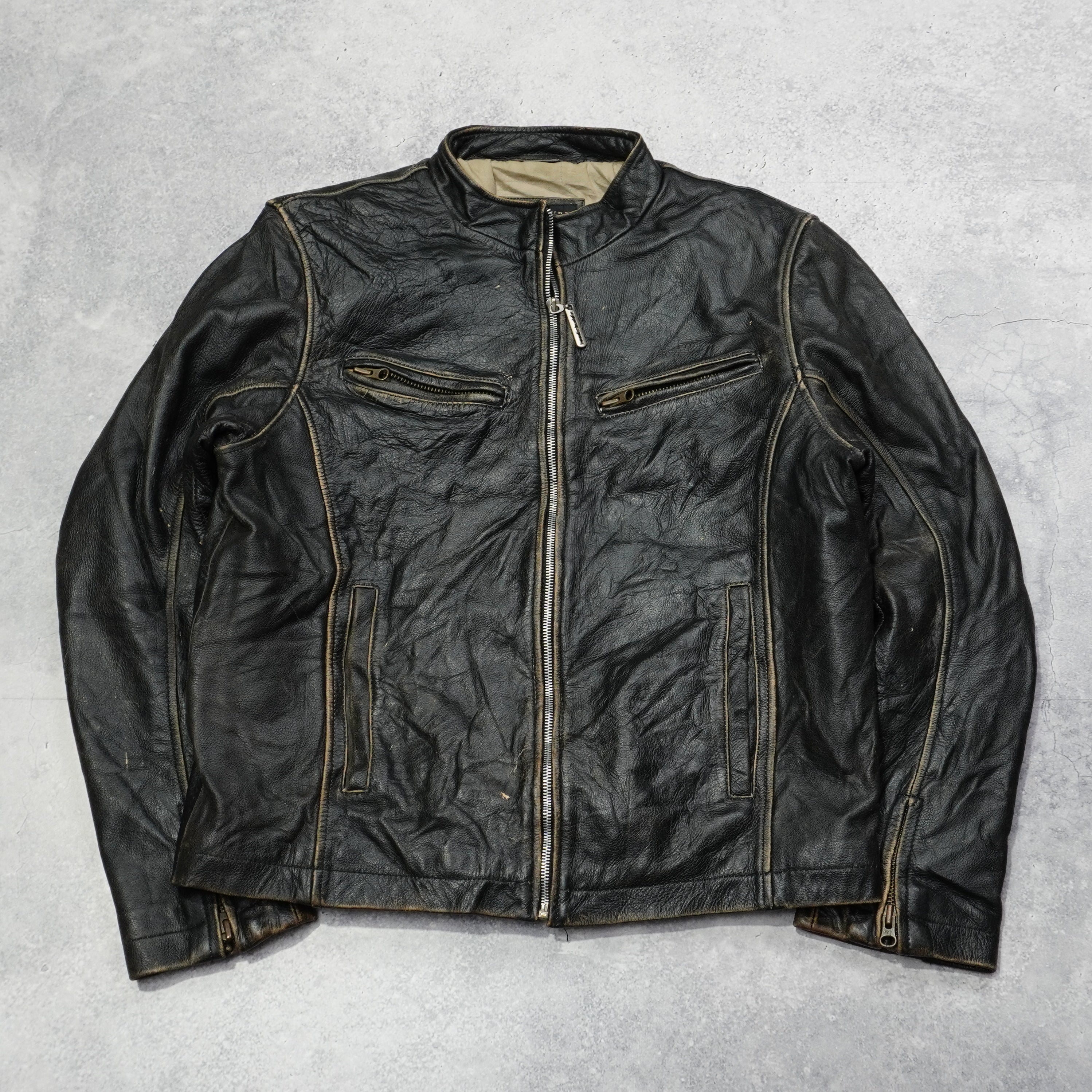 2000s Structure Racer Leather Jacket