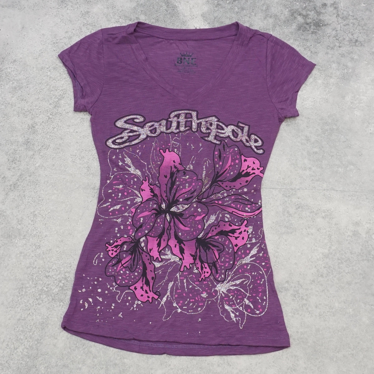 BNE Southpole Floral Graphic V-Neck T-Shirt