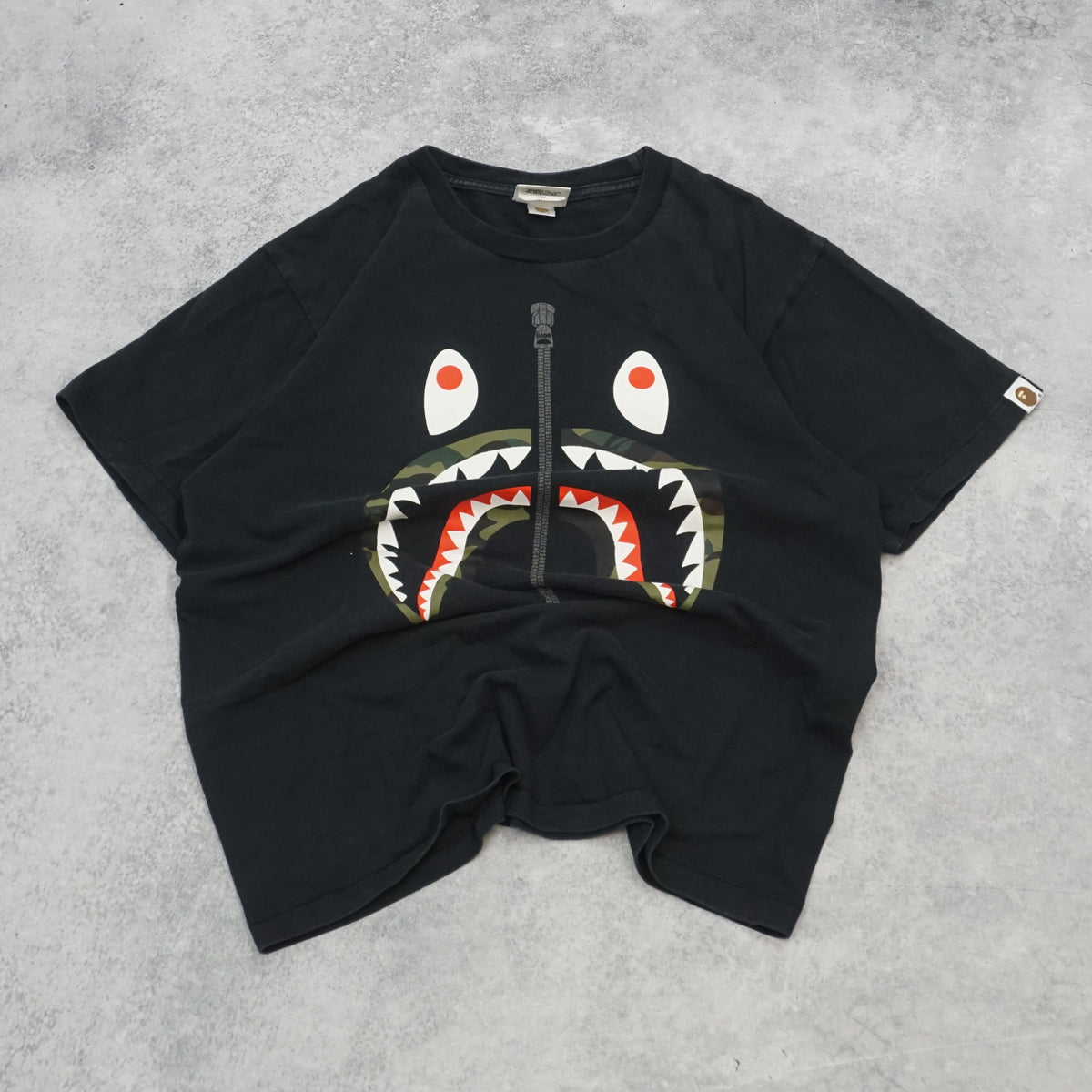 2000s Bape Shark Zip Graphic T-Shirt
