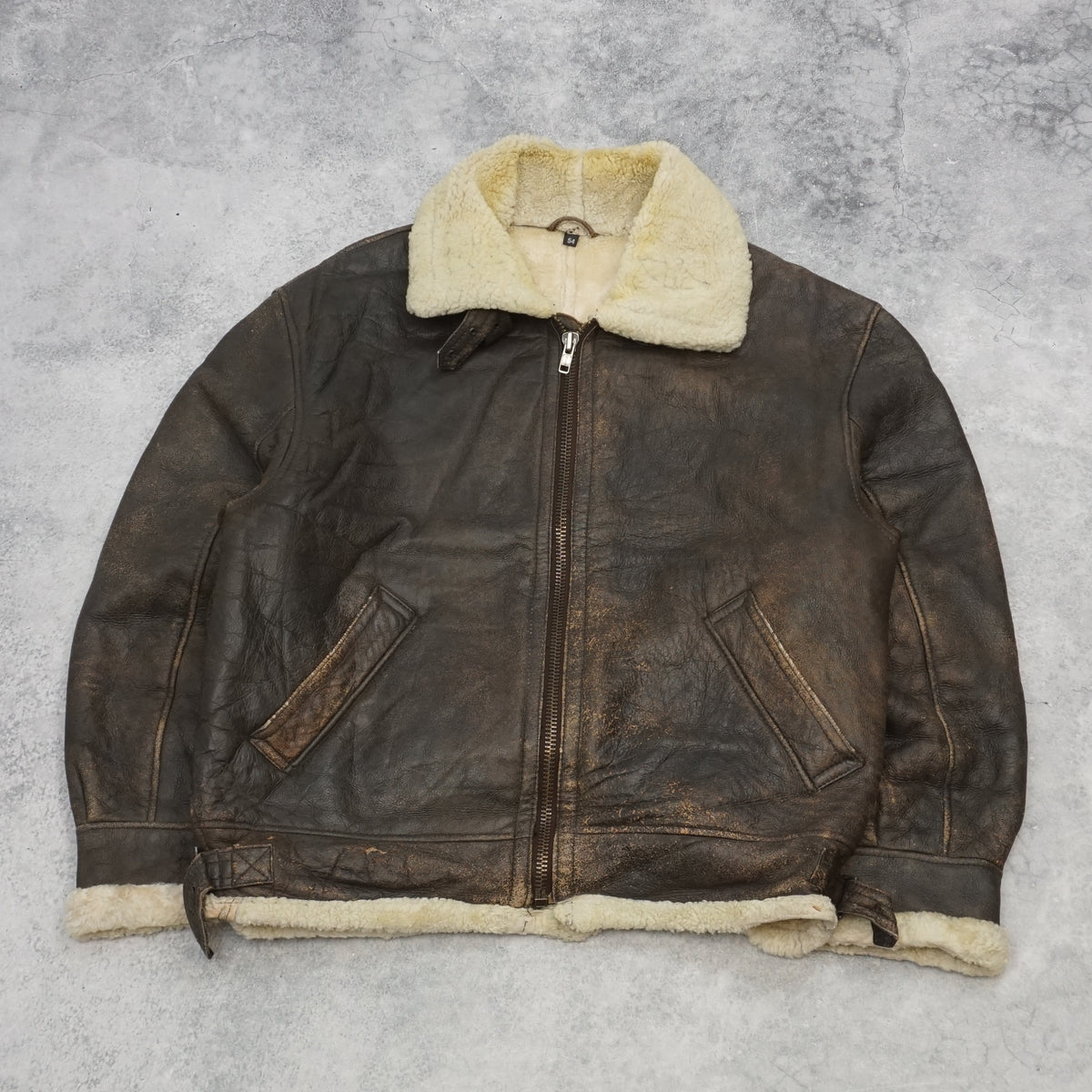 90s Negrato Shearling Aviator Leather Jacket