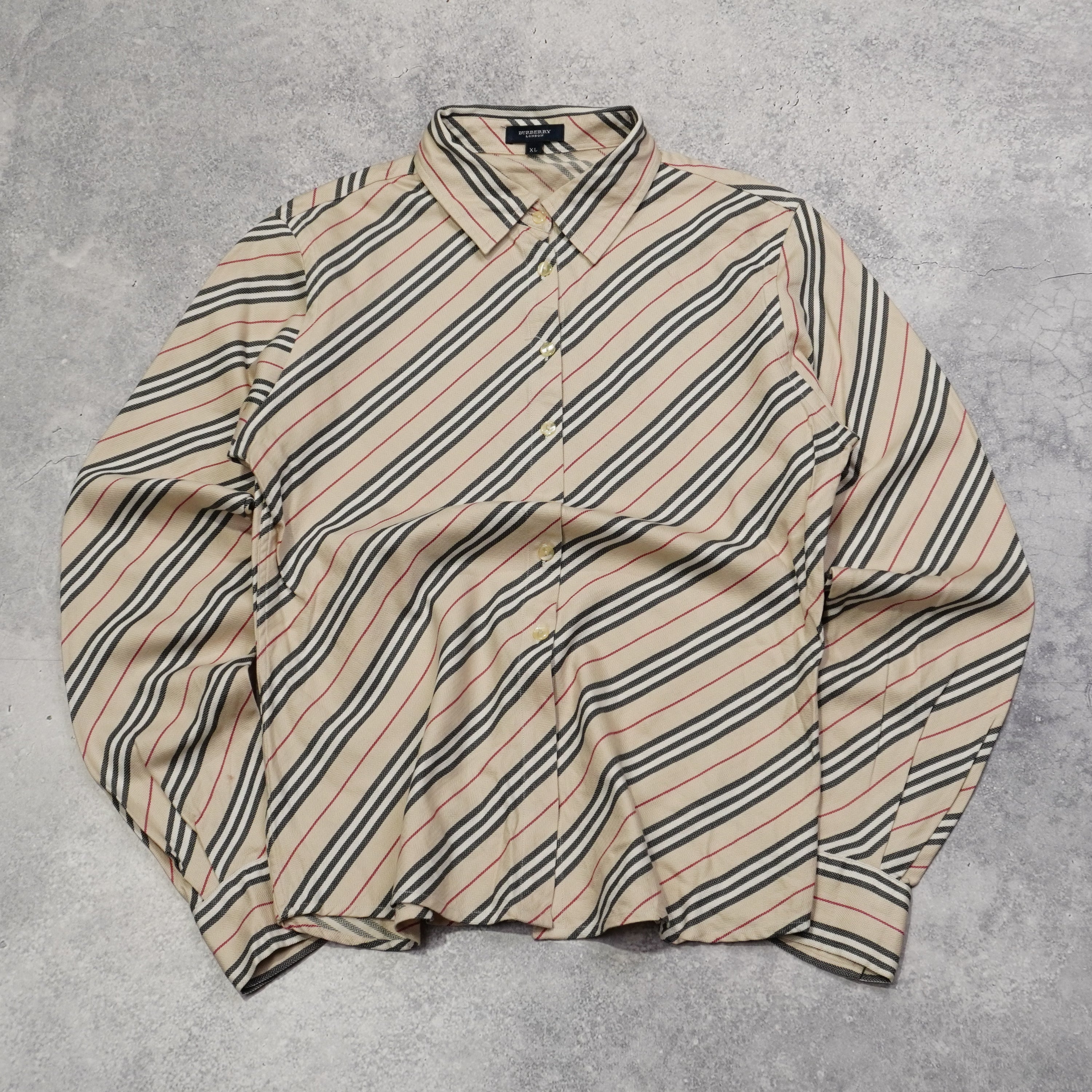 2000s Burberry Striped Button Up