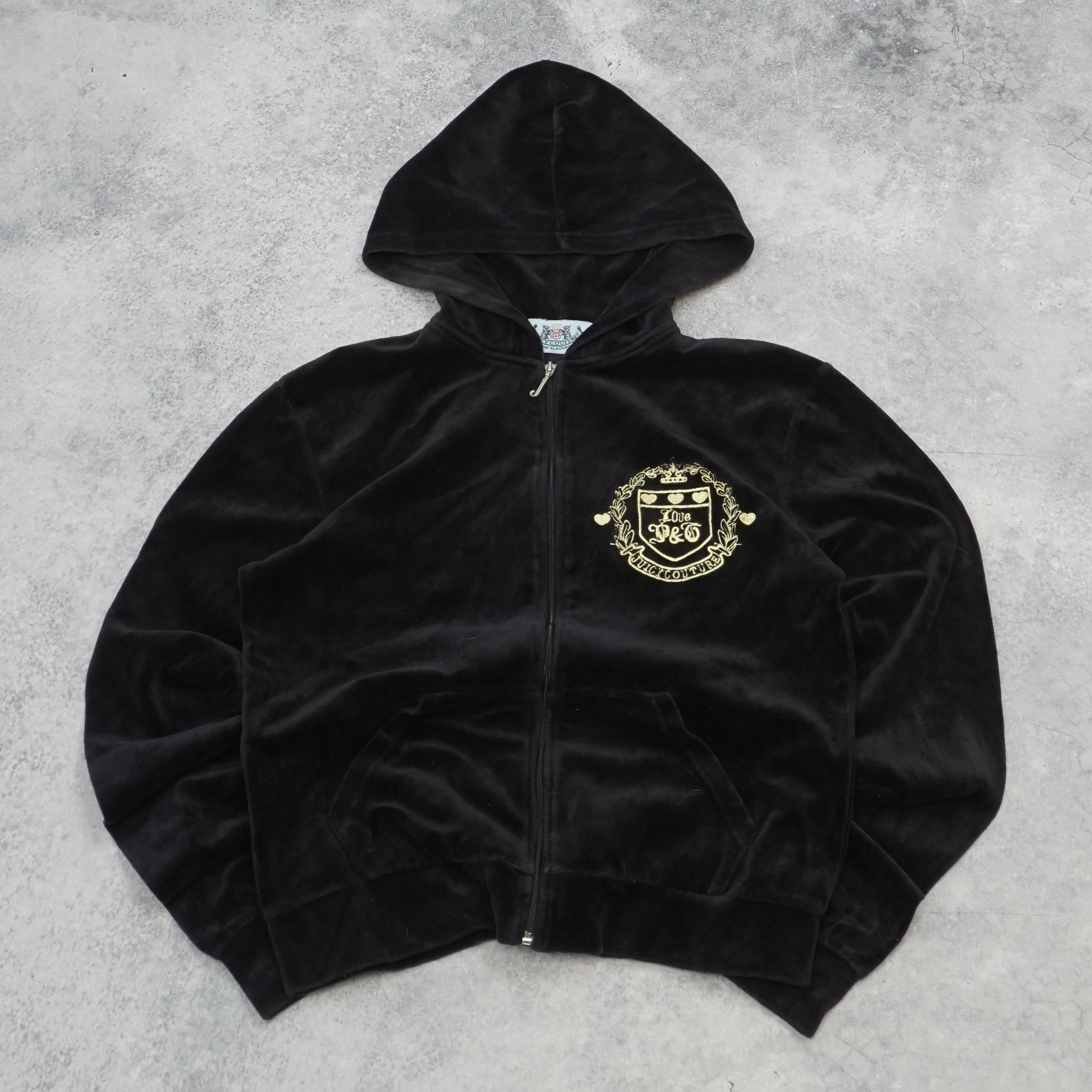 2000s Juicy Couture Velvet Zip Up Hoodie Zip Up