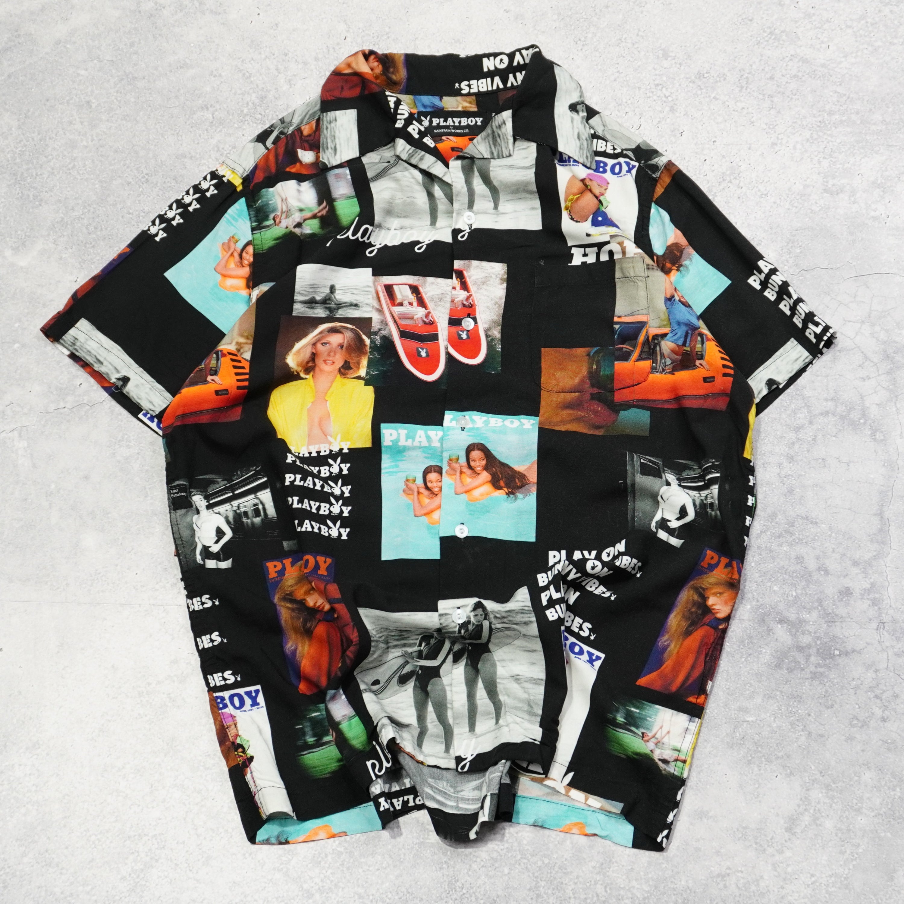 Playboy Graphic Print Button Up