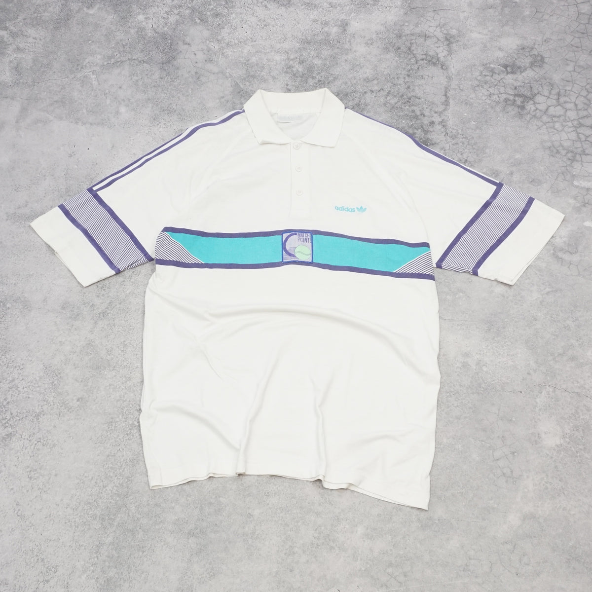 80s Adidas Tennis Striped Polo