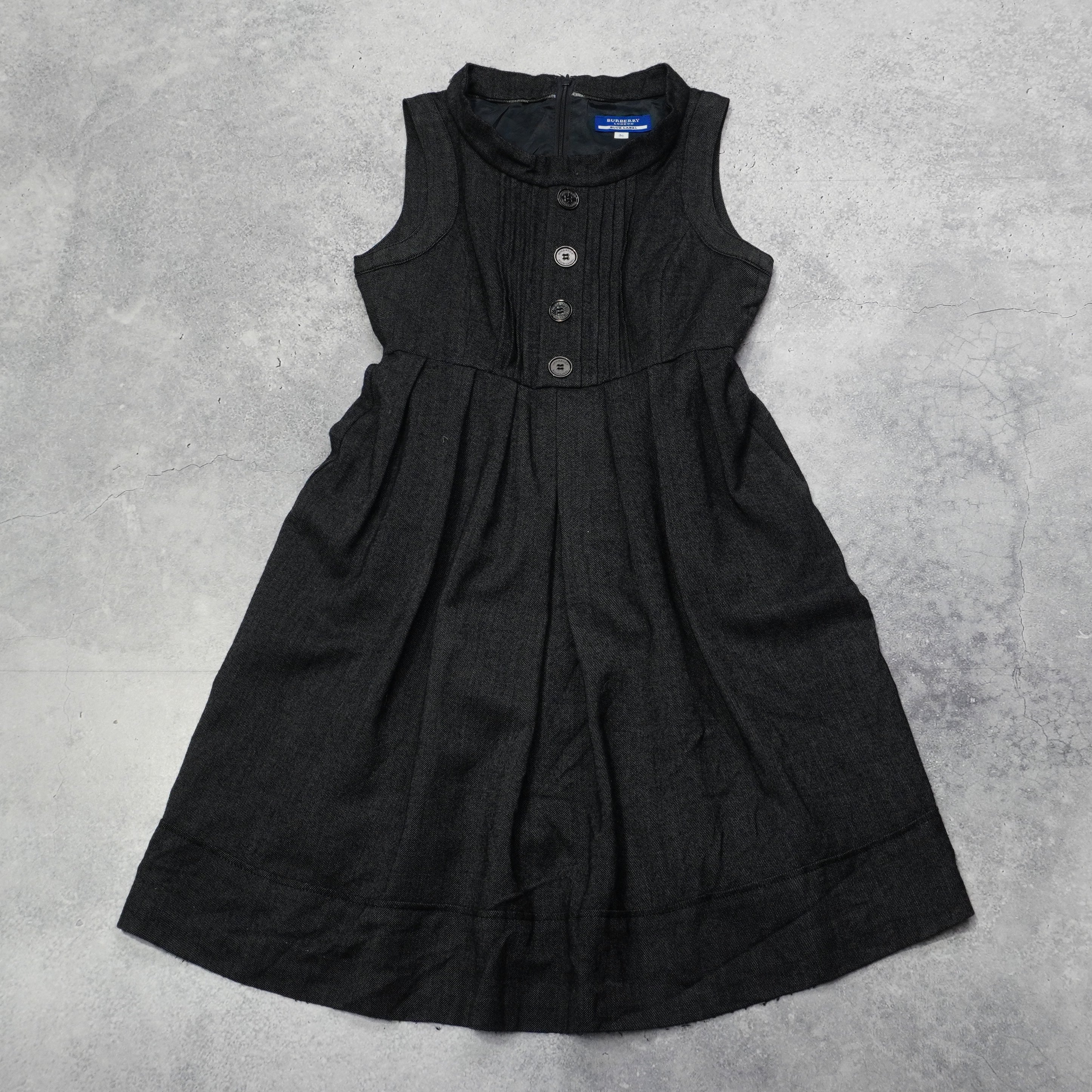 2000s Burberry Wool Pleated Dress