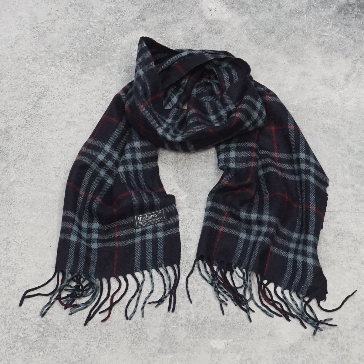90s Burberrys Nova Check Lambswool Scarf