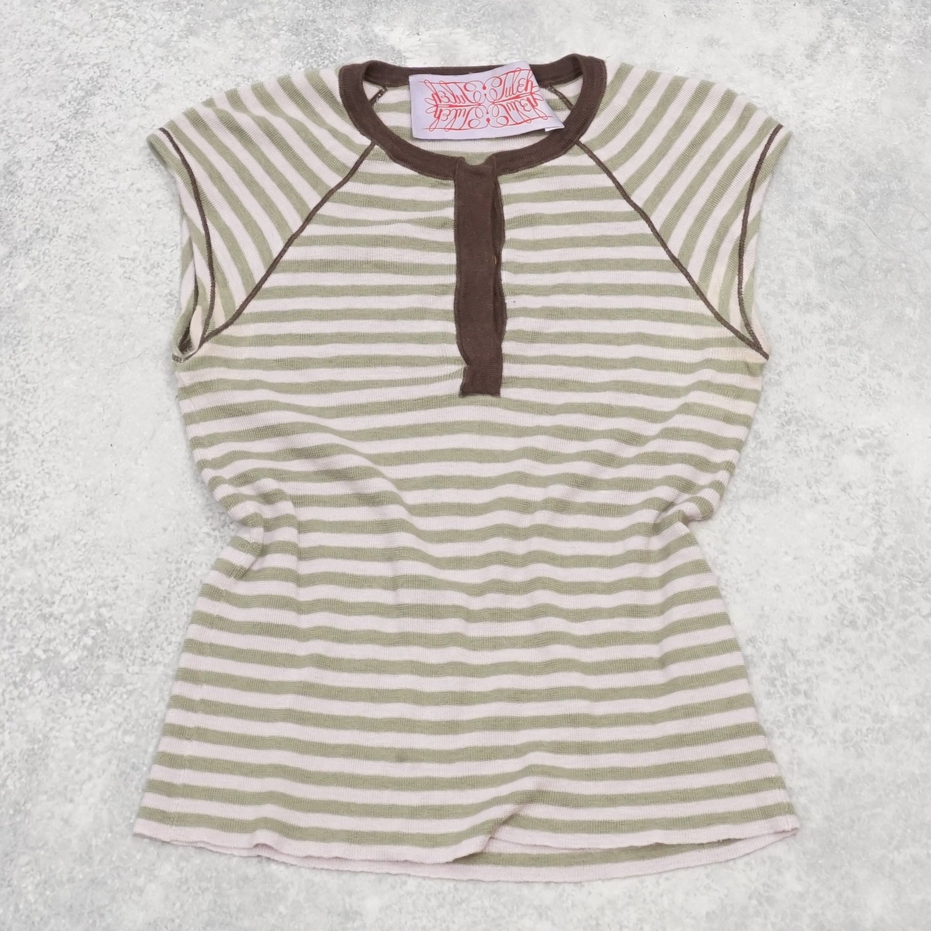 2000s Juicy Couture Striped Button Up Top
