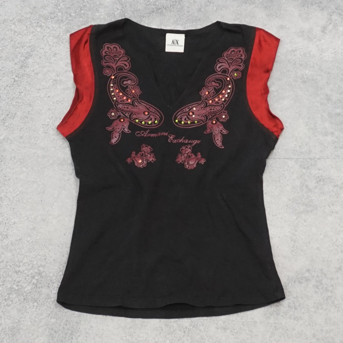 2000s Armani Exchange Paisley Embellished Top
