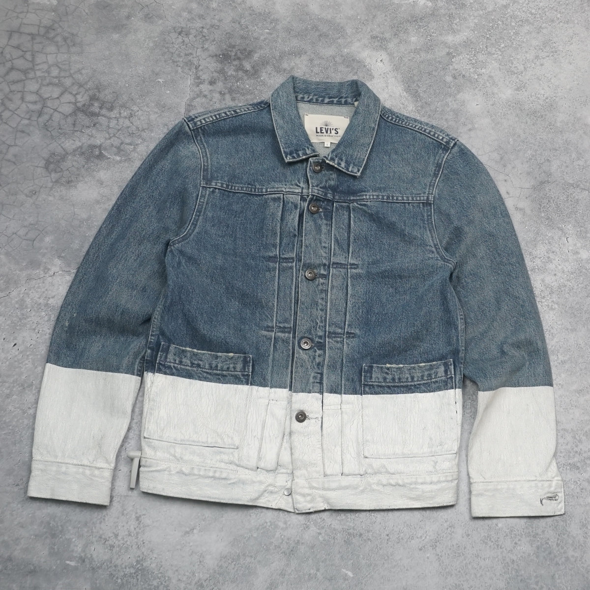 2000s Levi's Made & Crafted Painted Dipped Type 1 Denim Jacket