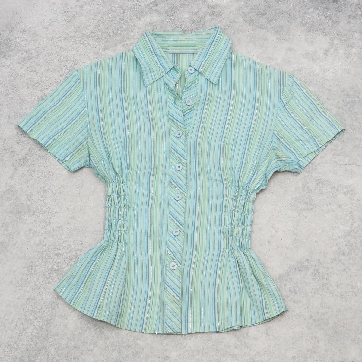 2000s Cavalry Striped Peplum Blouse