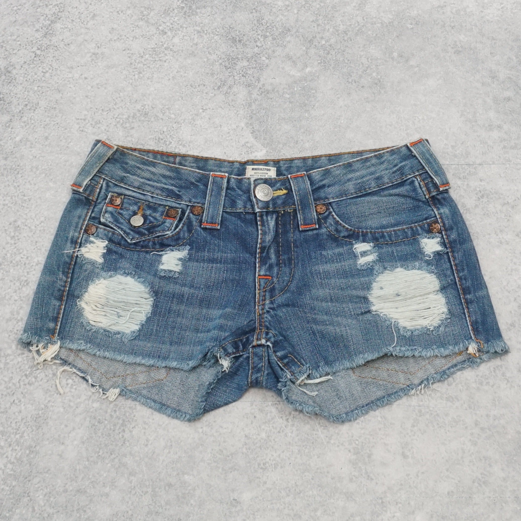 2000s True Religion Distressed Low Rise Jorts