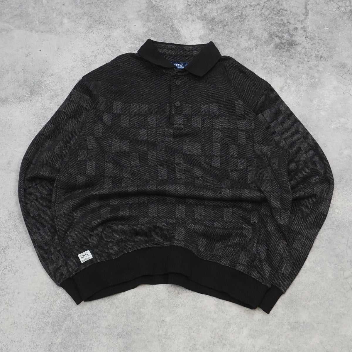 6Ty8 Checkered Long Sleeve Polo Knit