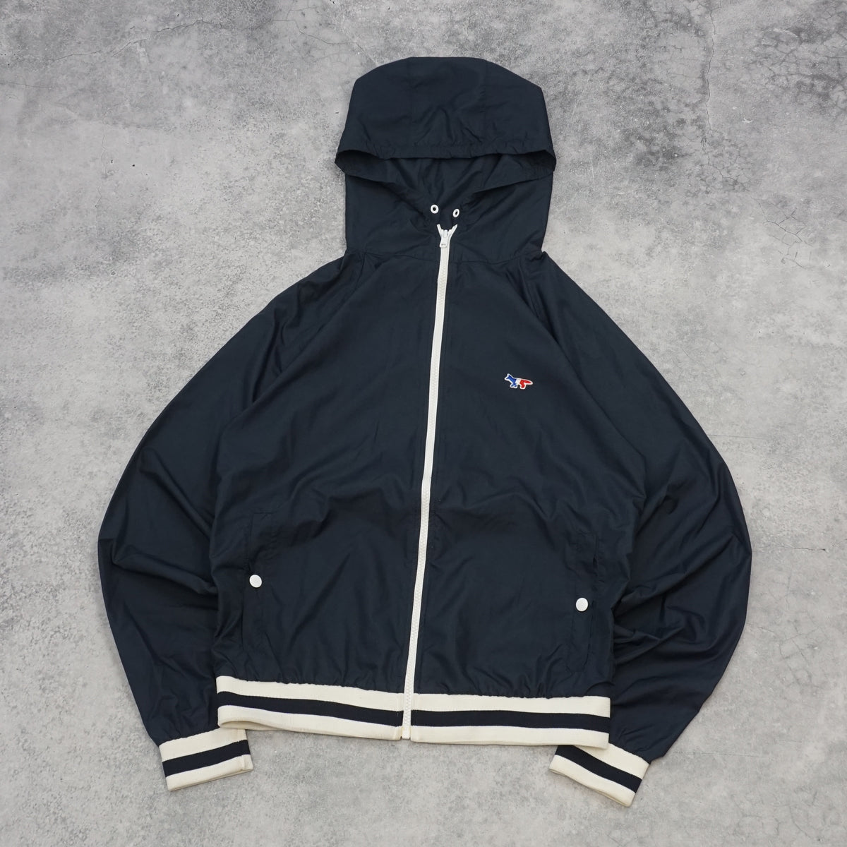 Maison Kitsune Fox Logo Hooded Lightweight Windbreaker