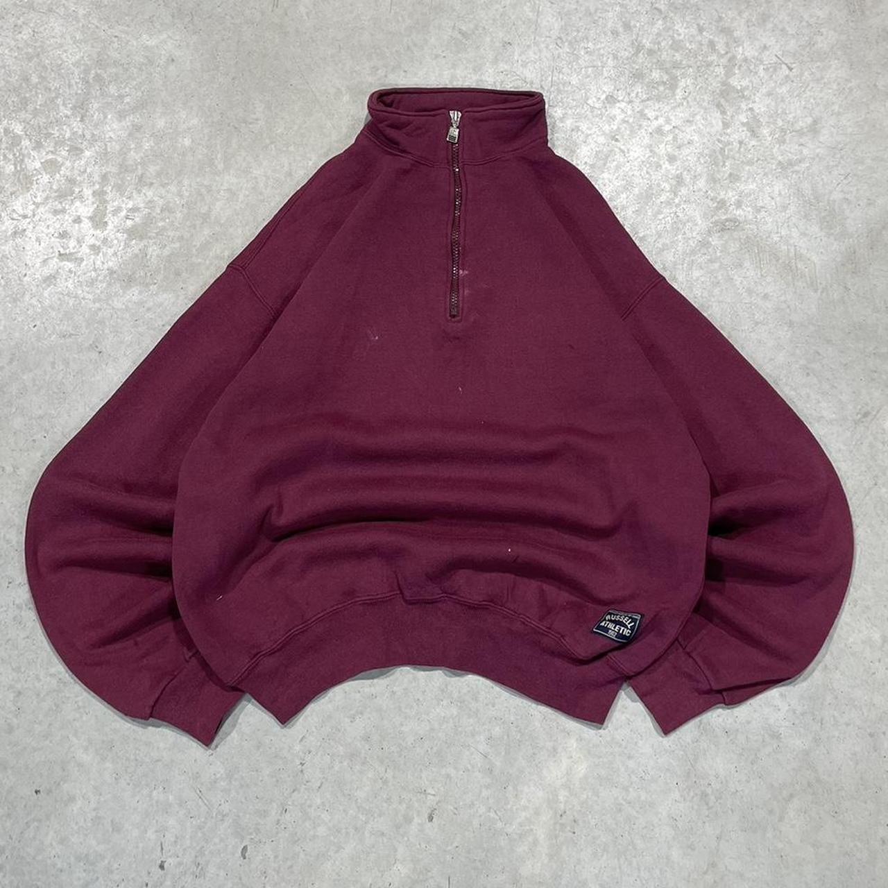 2000s Russell Athletic Oversized Quarter Zip Hoodie