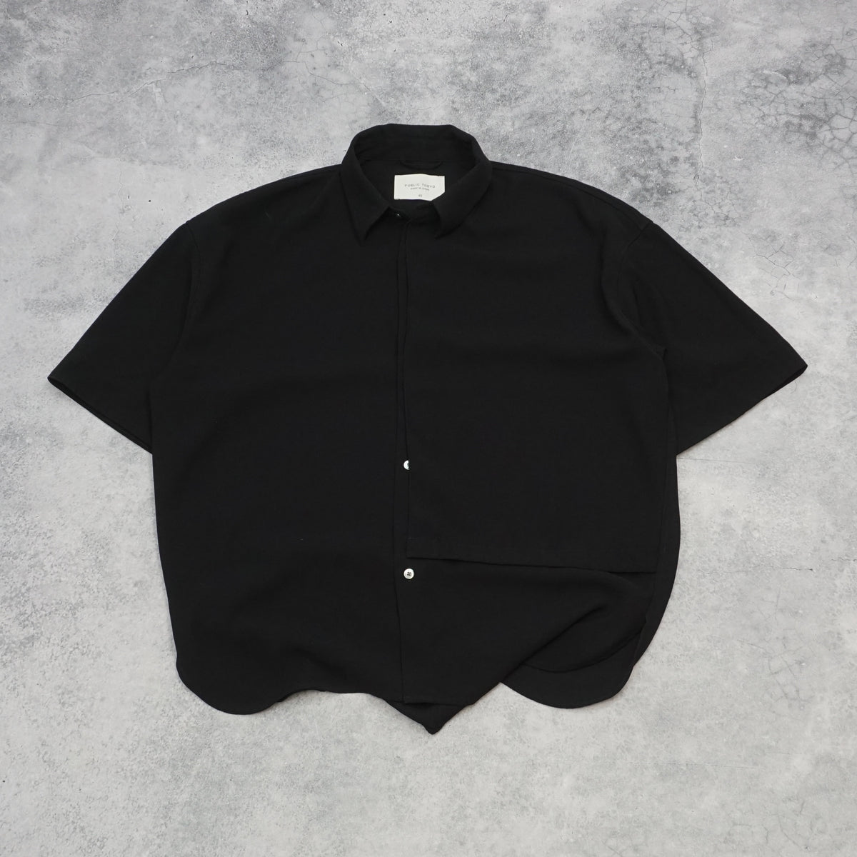 Public Tokyo Asymmetric Hem Boxy Button Up