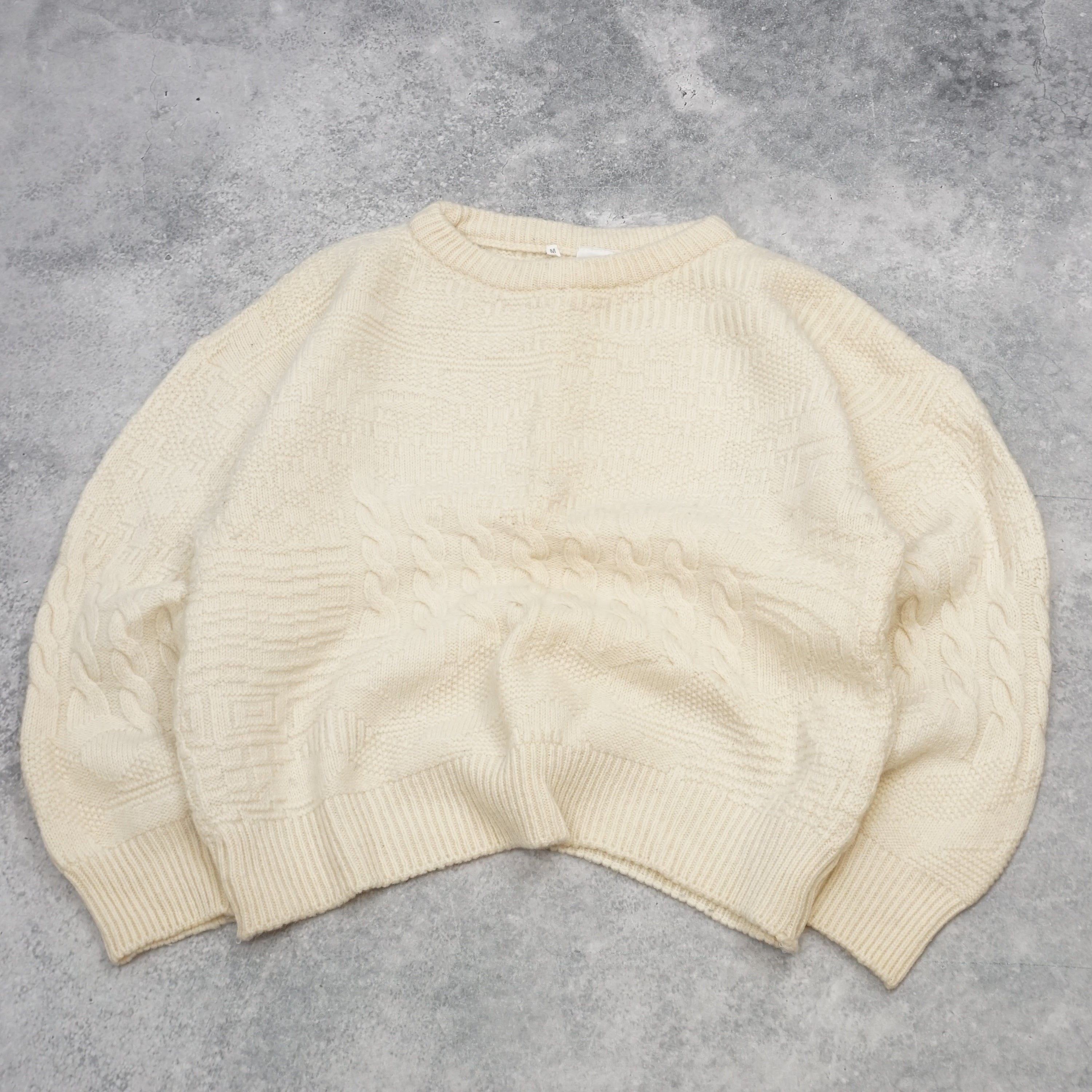 80s Fiume Cropped Cable Knit Sweater