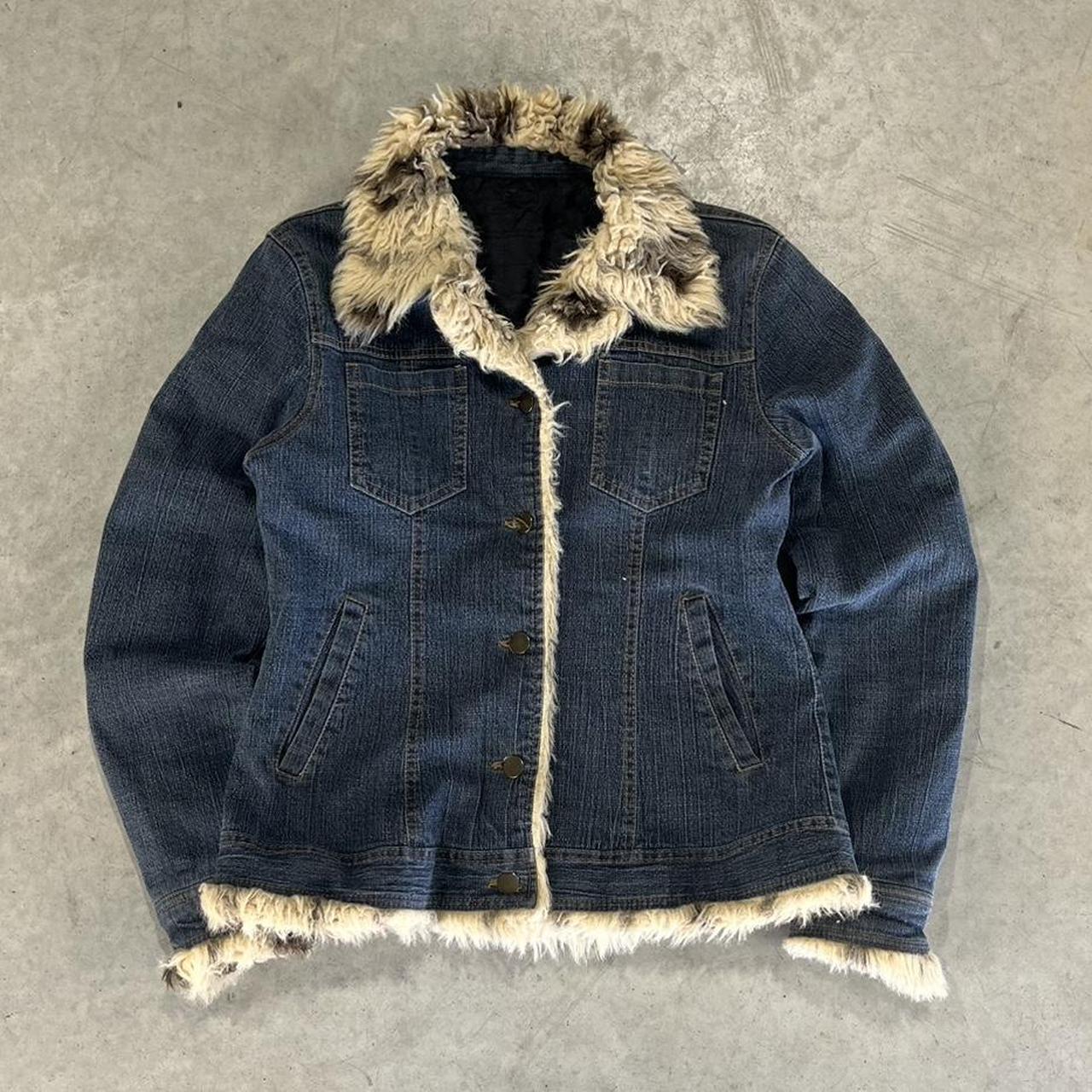 2000s Faux Fur Denim Jacket