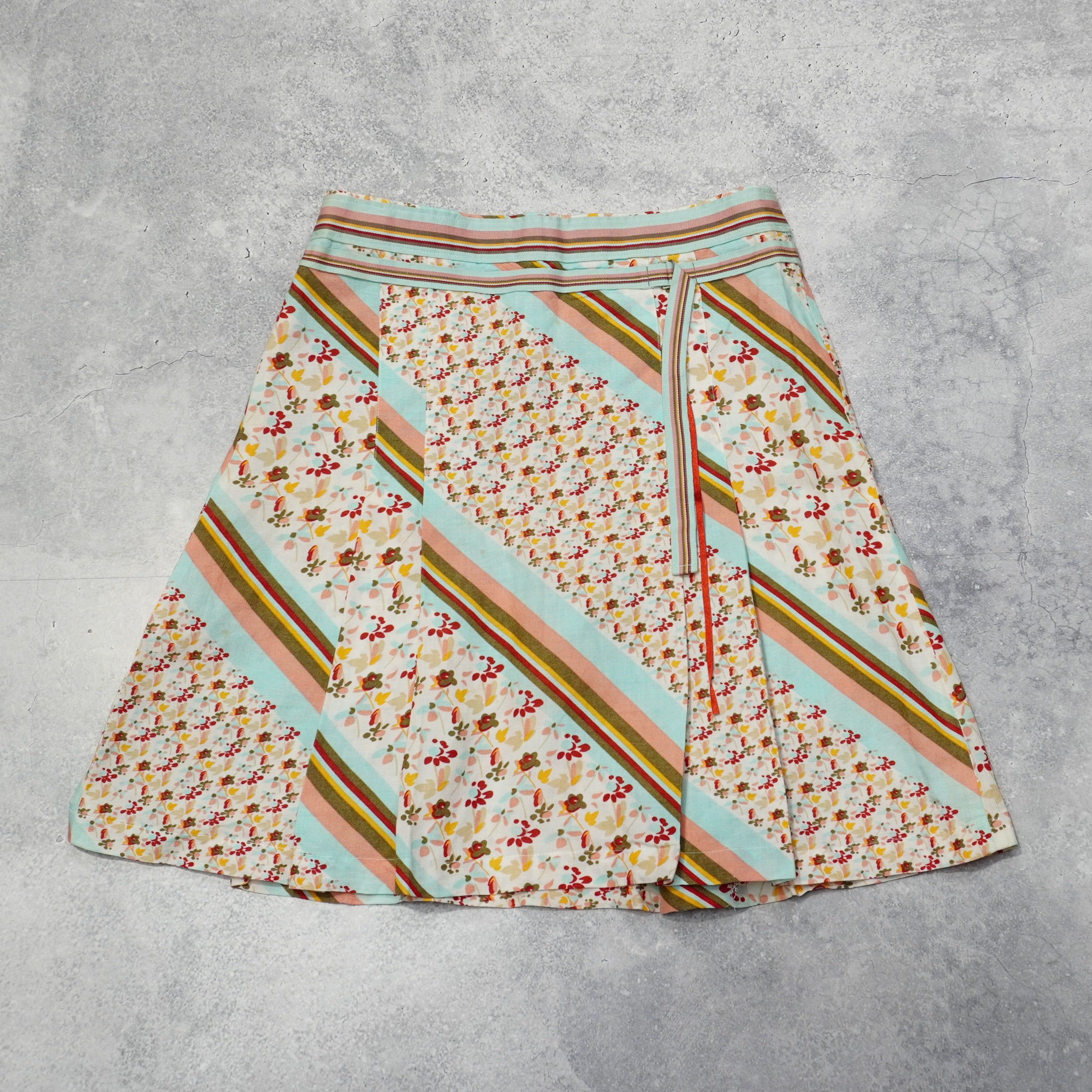 2000s Milly Floral Striped Skirt