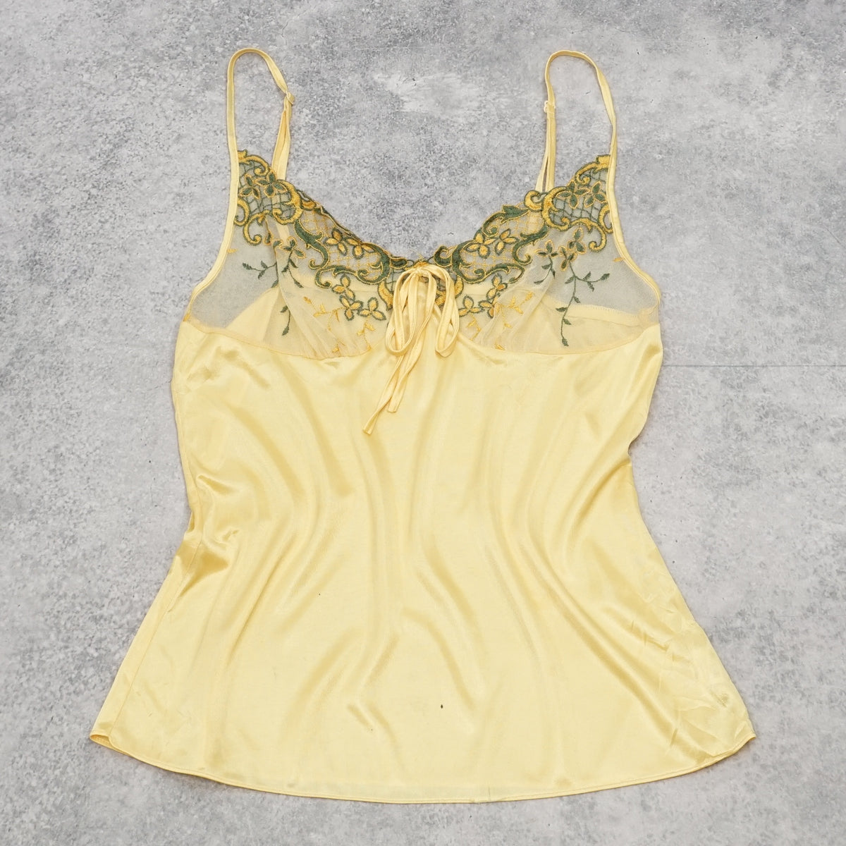 2000s Embroidered Satin Cami