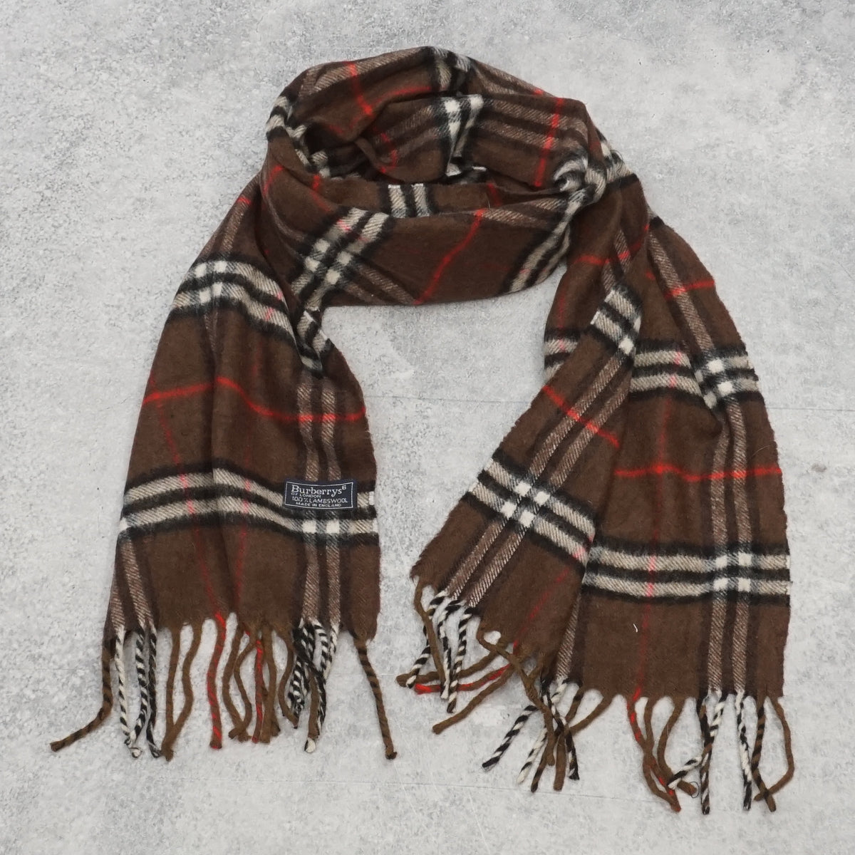90s Burberrys Nova Check Lambswool Scarf