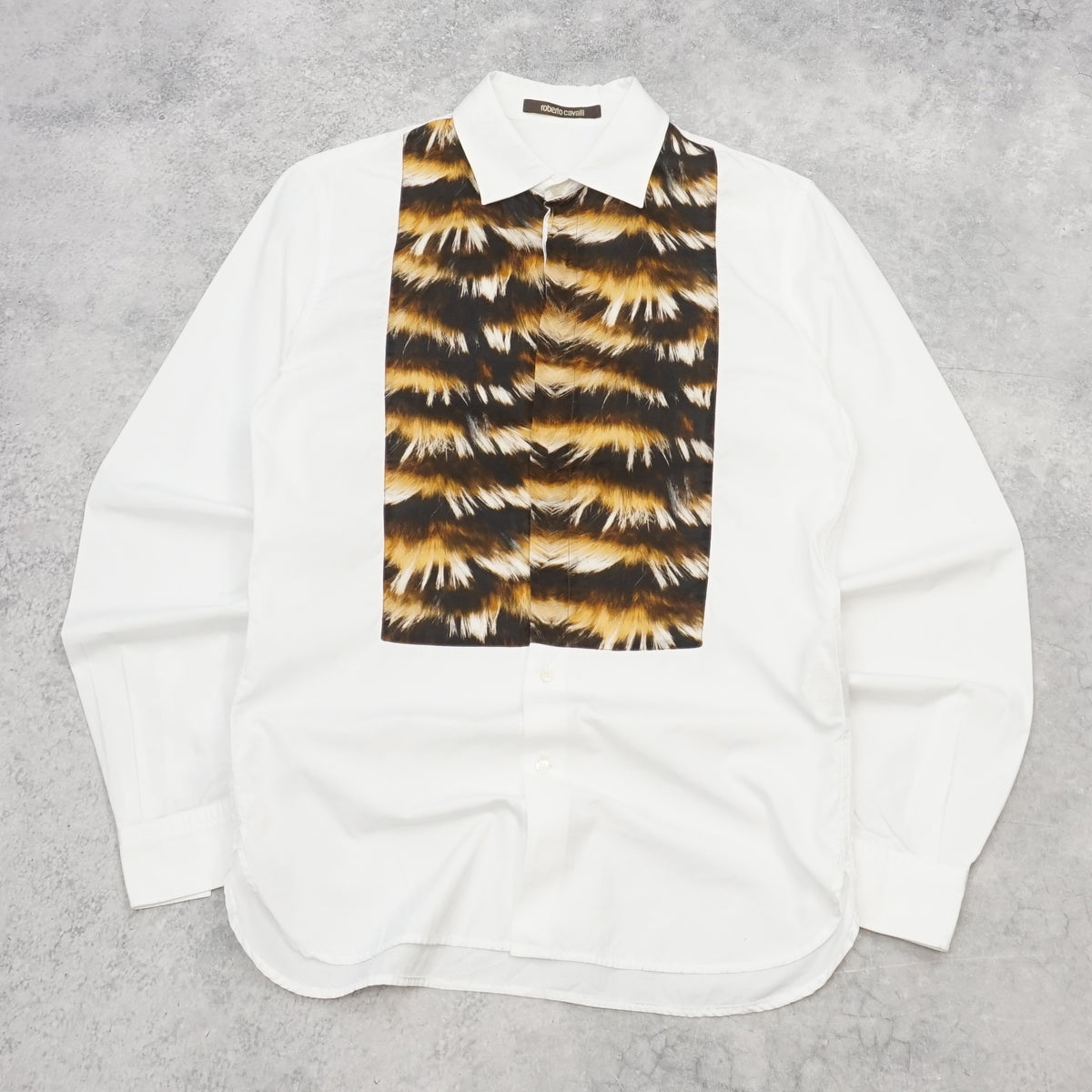 2000s Roberto Cavalli Fur Print Panel Shirt