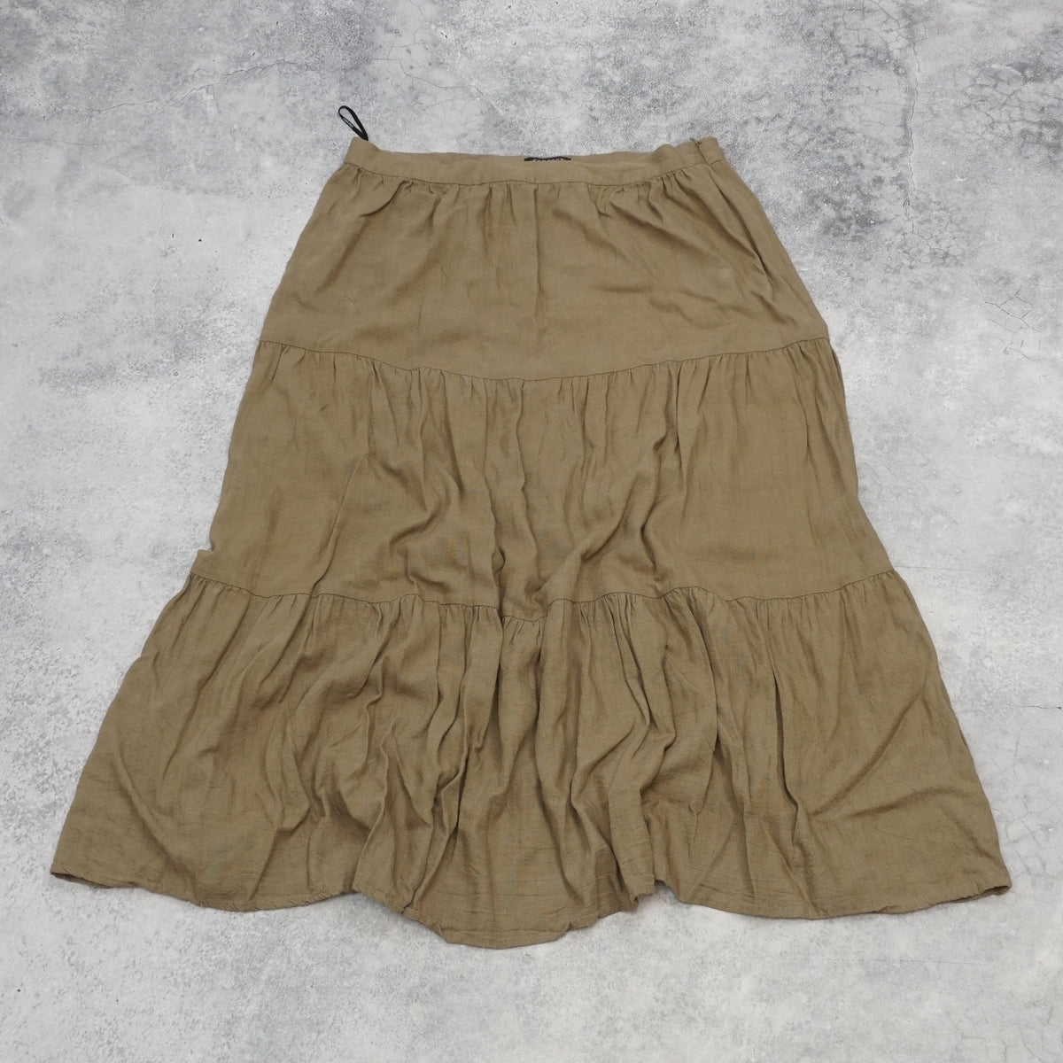 Forcast Tiered Linen Midi Skirt