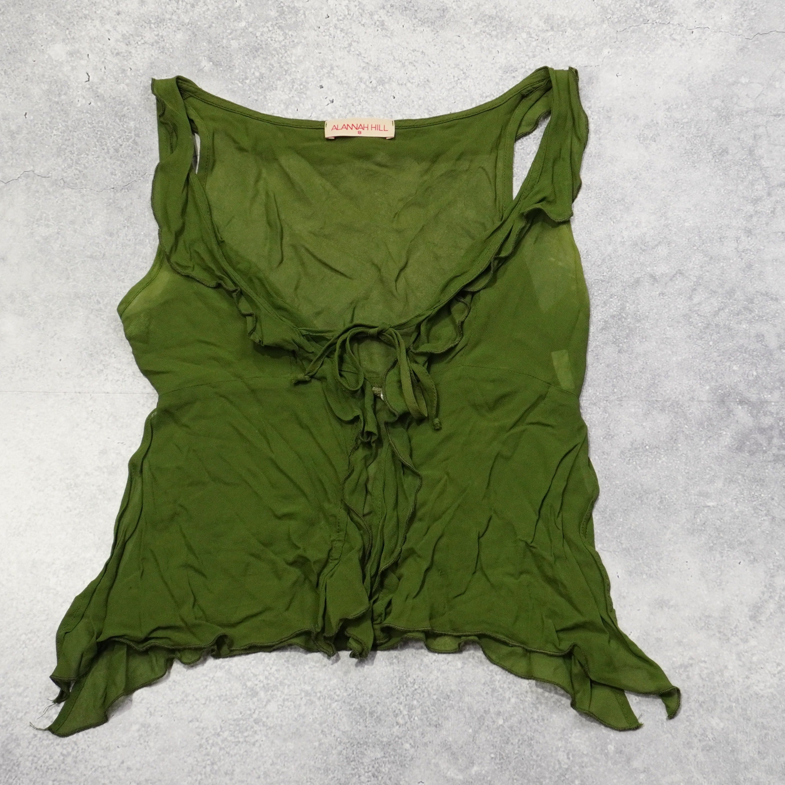 2000s Alannah Hill Frilled Tie Up Top
