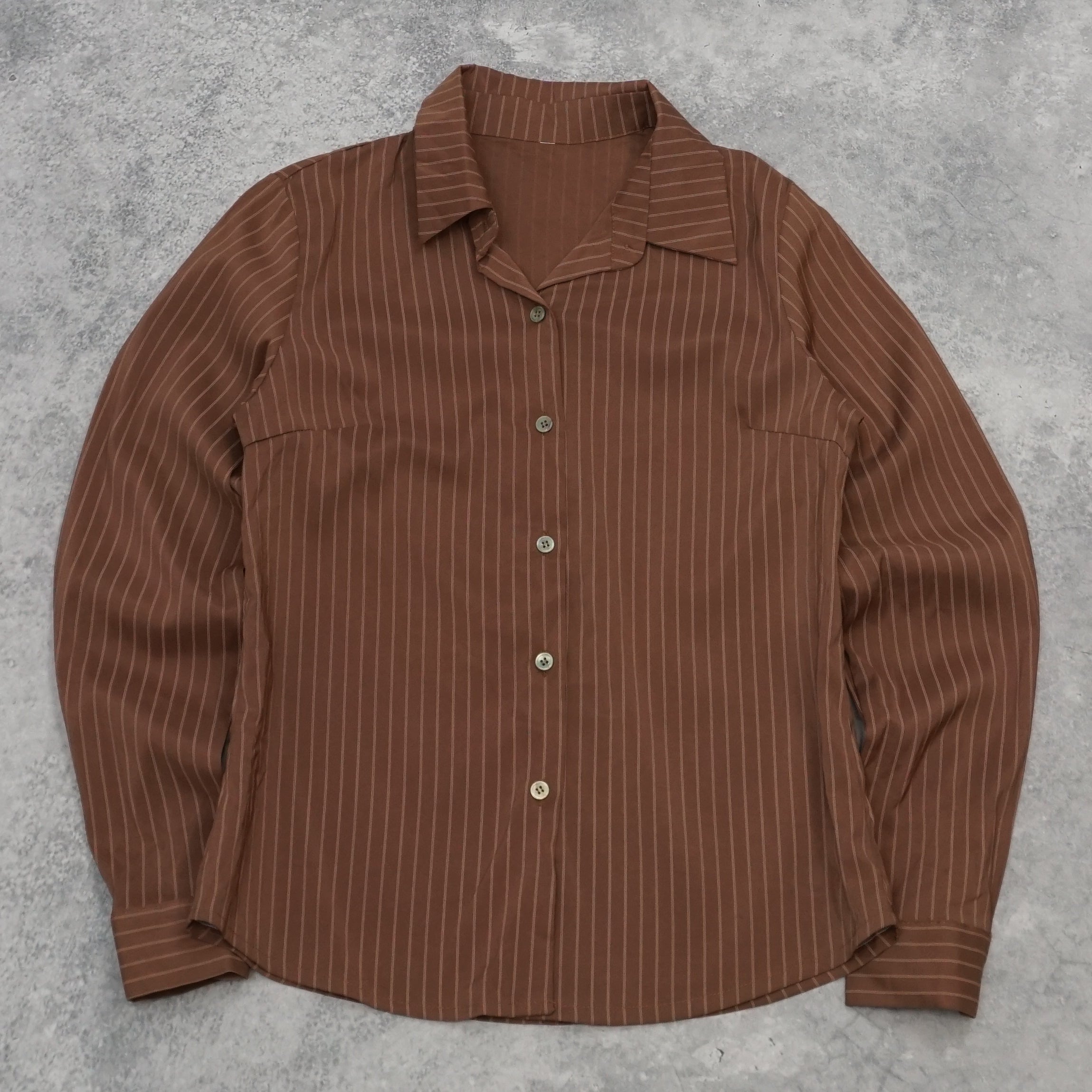 2000s Striped Button Up Shirt