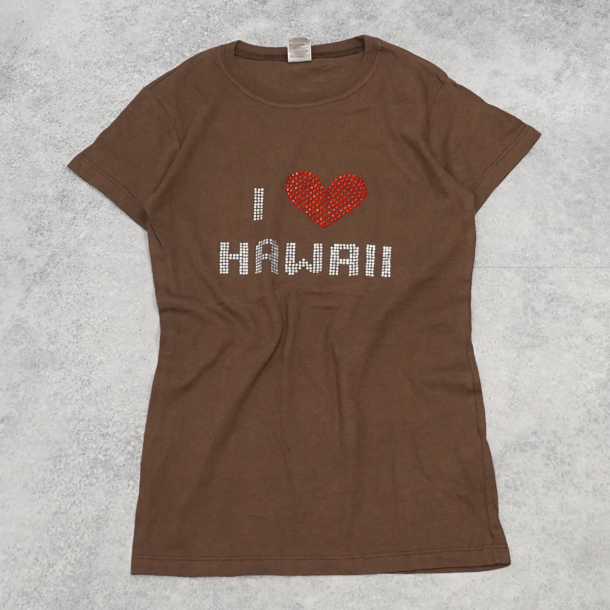 2000s Sungirl Hawaii Rhinestone Graphic T-Shirt