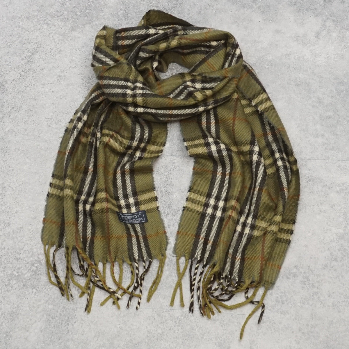 90s Burberrys Nova Check Lambswool Scarf