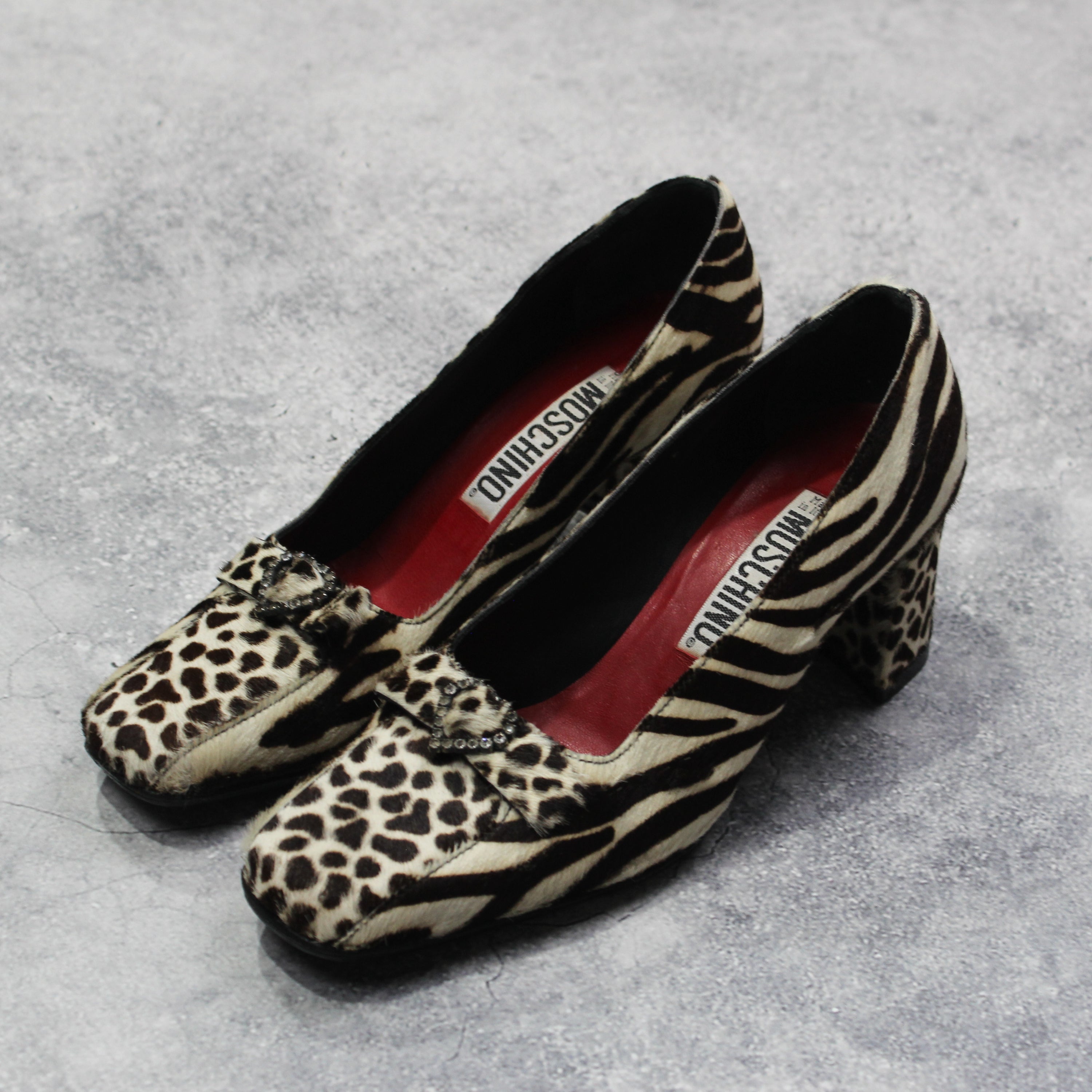 2000s Moschino Zebra Print Heels