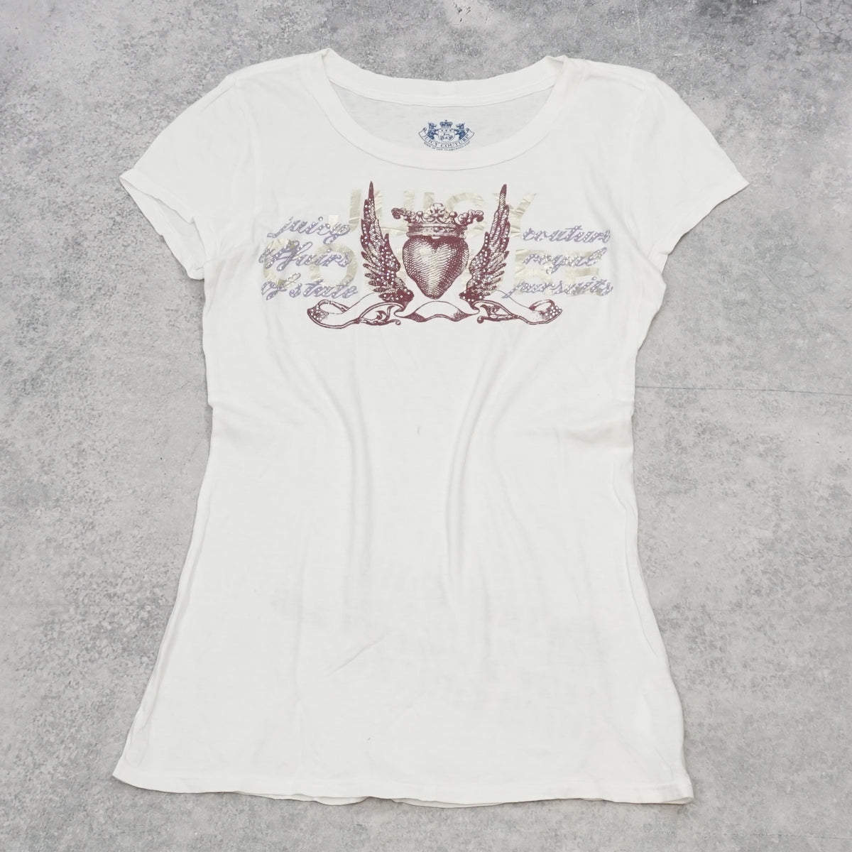 2000s Juicy Couture Graphic Rhinestone T-Shirt