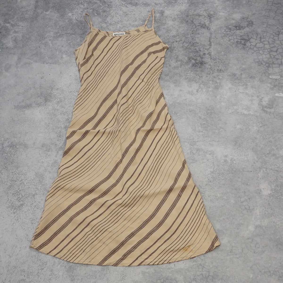 2000s Sussan Striped Slip Midi Dress