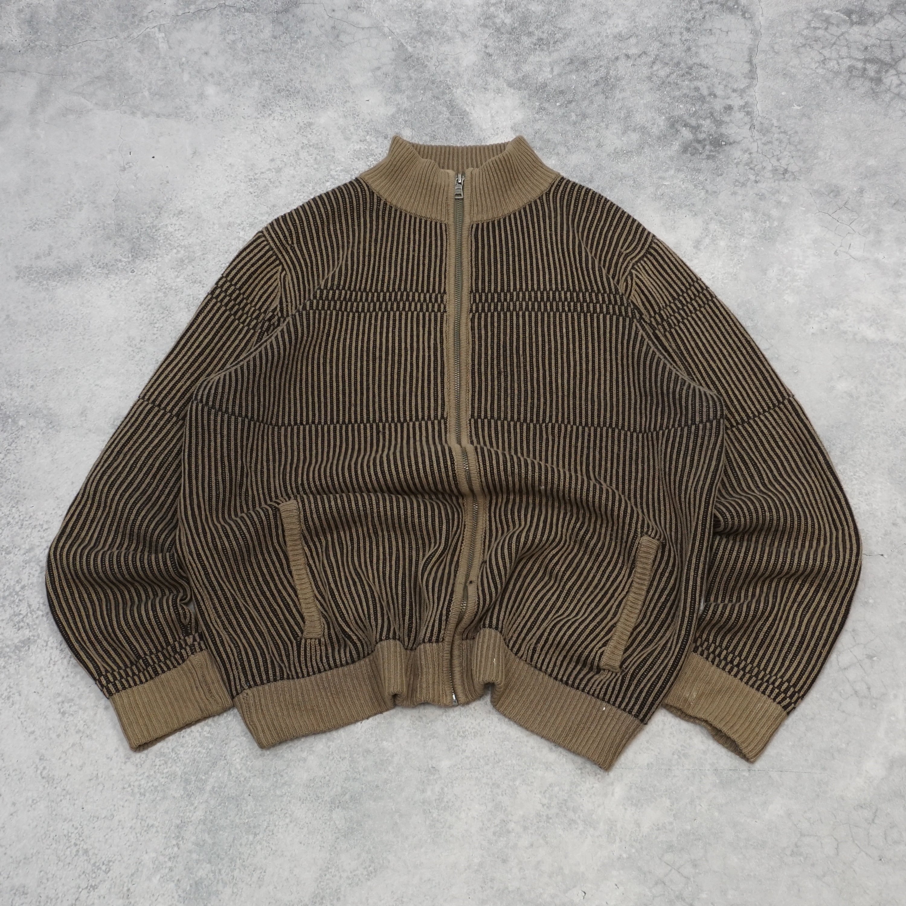 2000s Guess Knit Striped Zip Up
