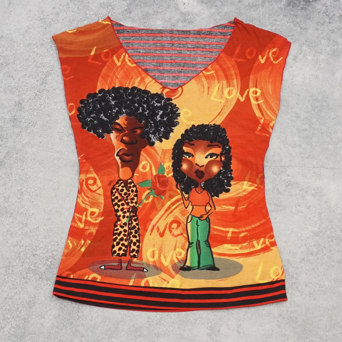 2000s Graphic Love Print Sleeveless Top