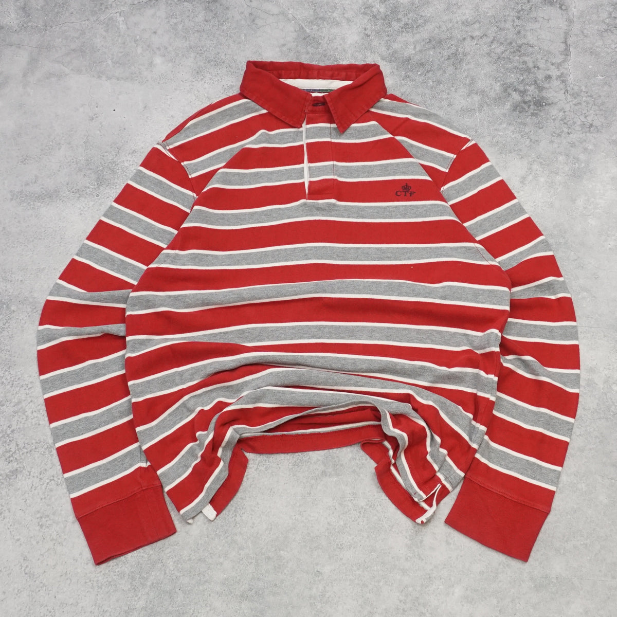 CTF Striped Long Sleeve Polo Rugby Shirt
