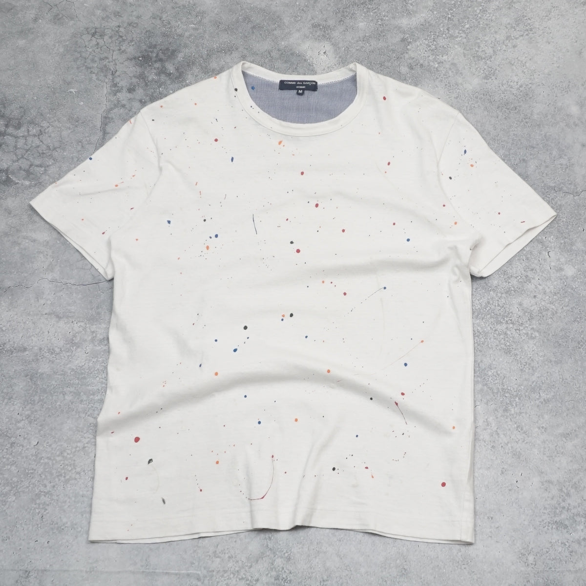 Comme des Garcons Homme White Paint Splatter T-Shirt