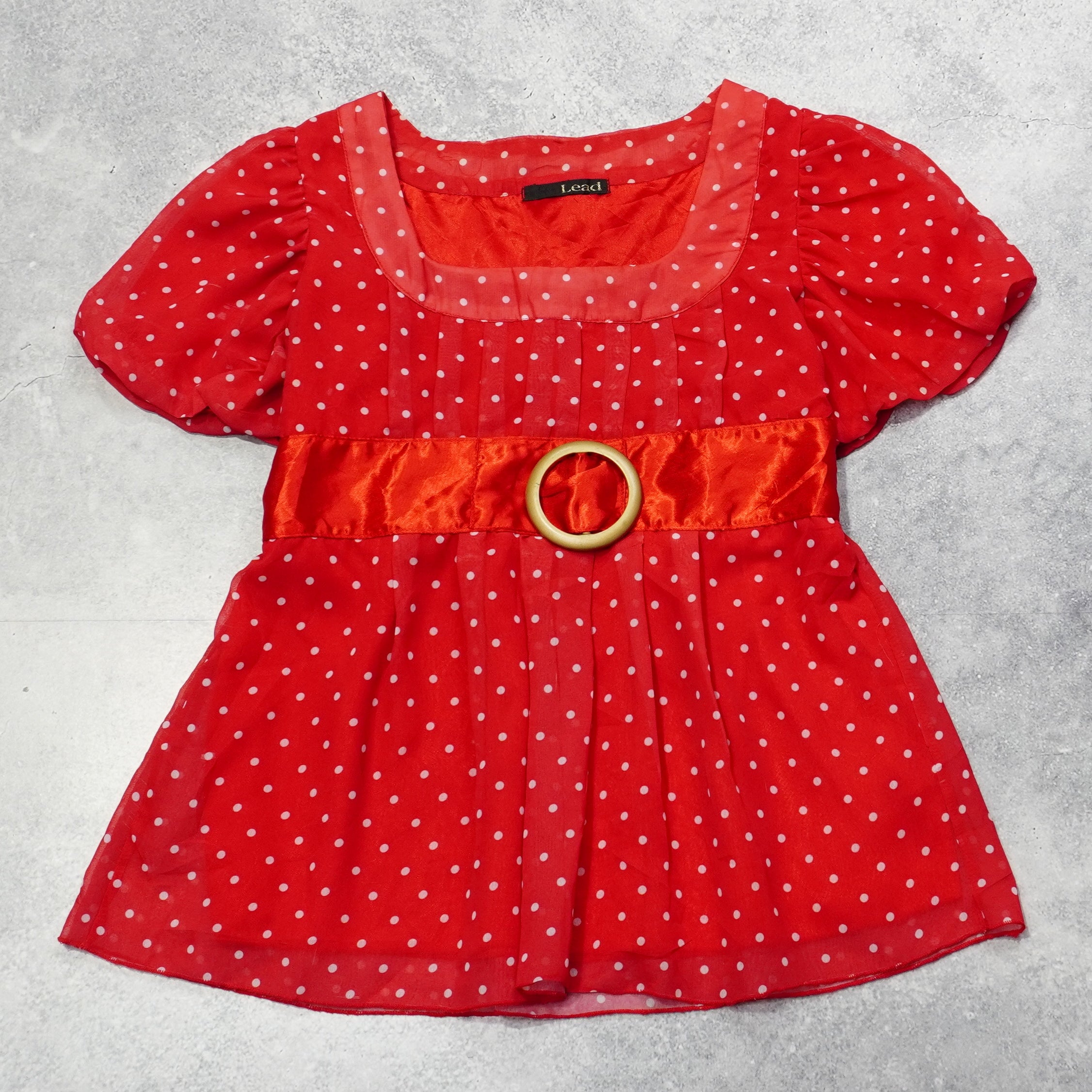 2000s Lead Polka Dot Belted Top