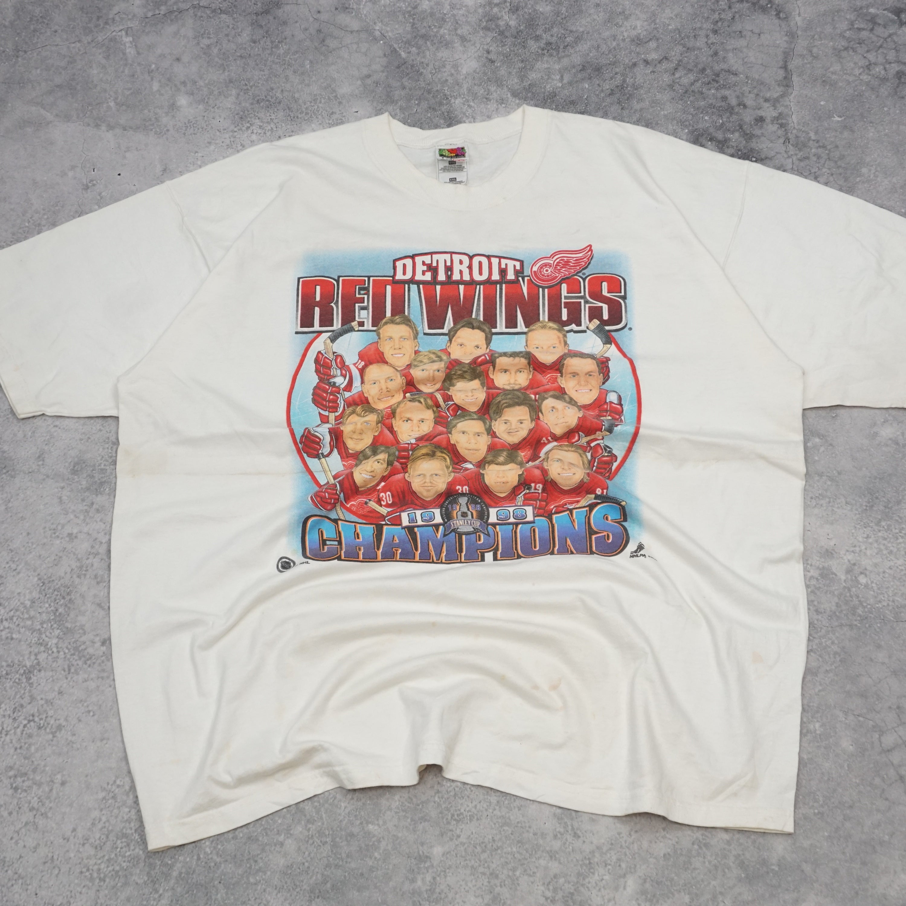 90s Fruit Of The Loom Detroit Redwings Champions T-Shirt