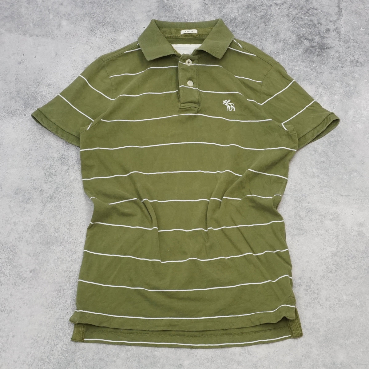 2000s Abercrombie & Fitch Muscle Fit Striped Polo