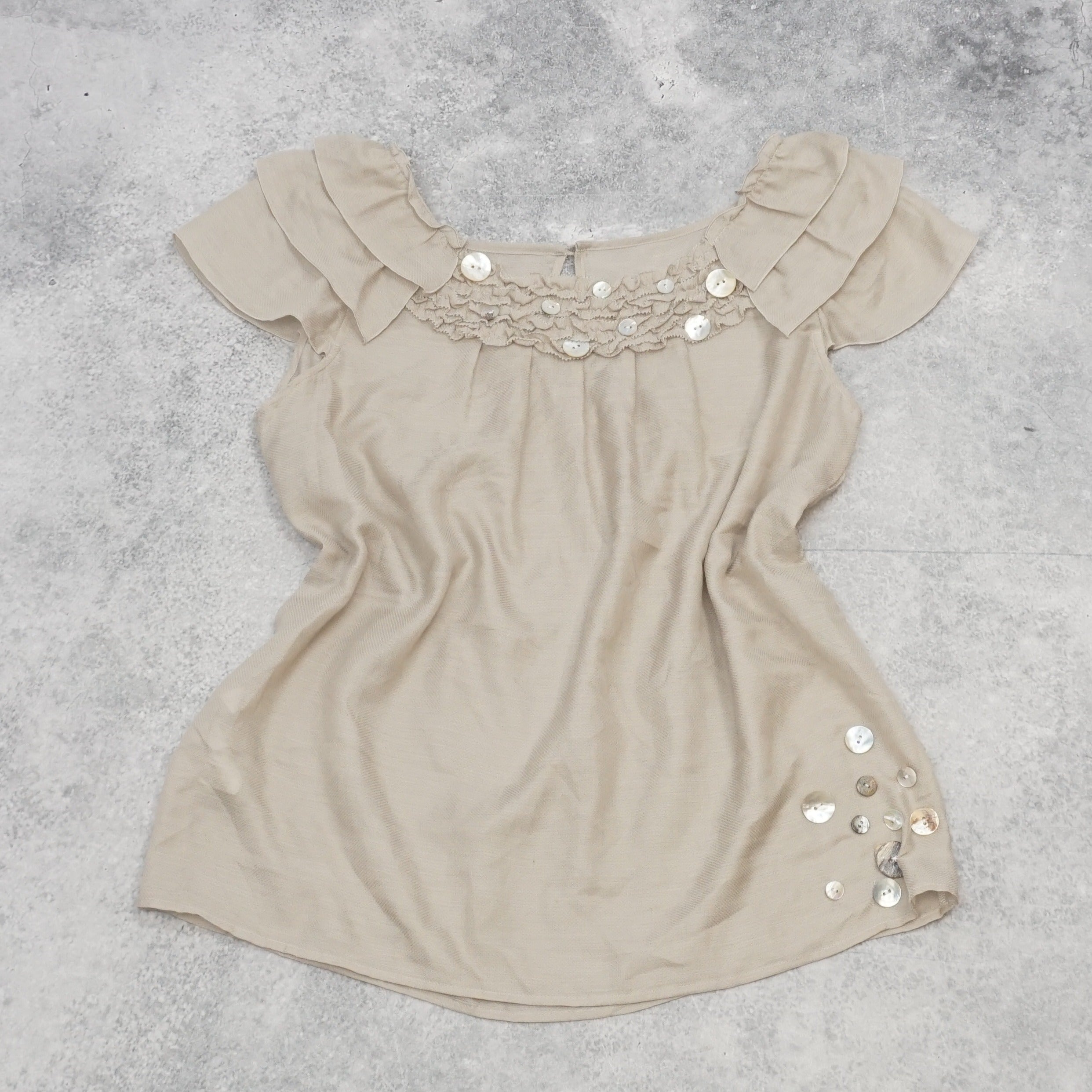 AnySize Embellished Ruffle Sleeve Top