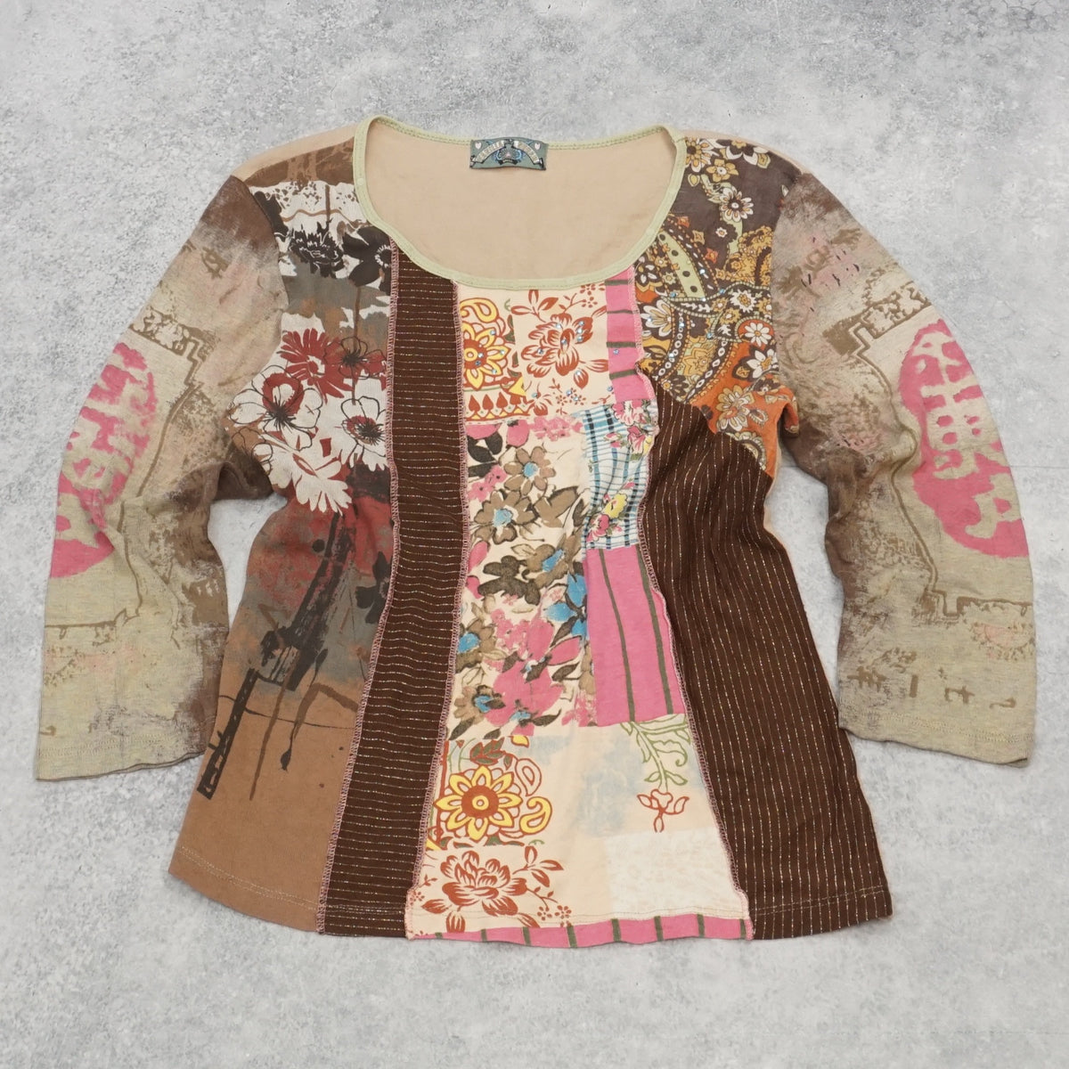 2000s Vanilla Sugar Patchwork Top