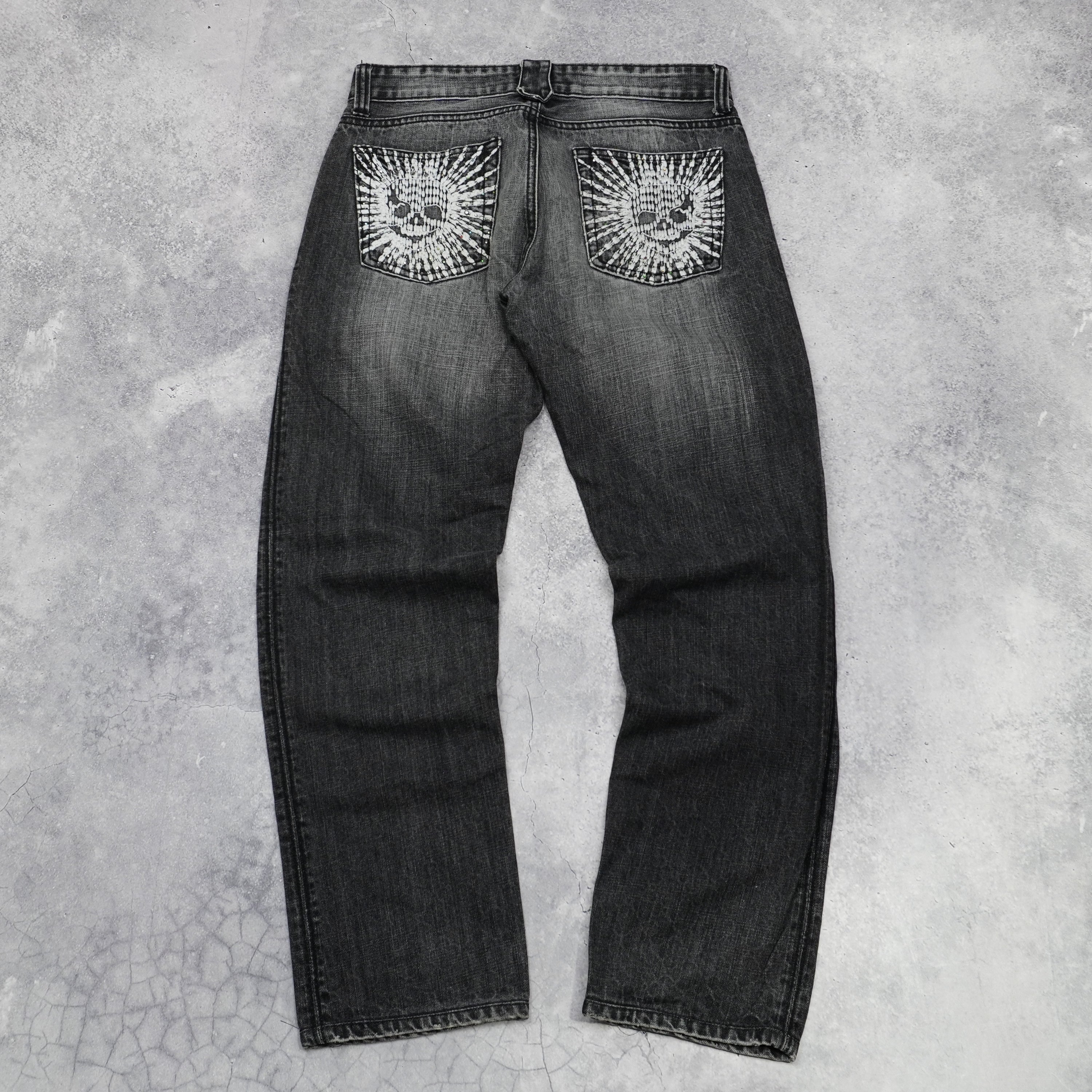 Philipp Plein Skull Embroidered Jeans