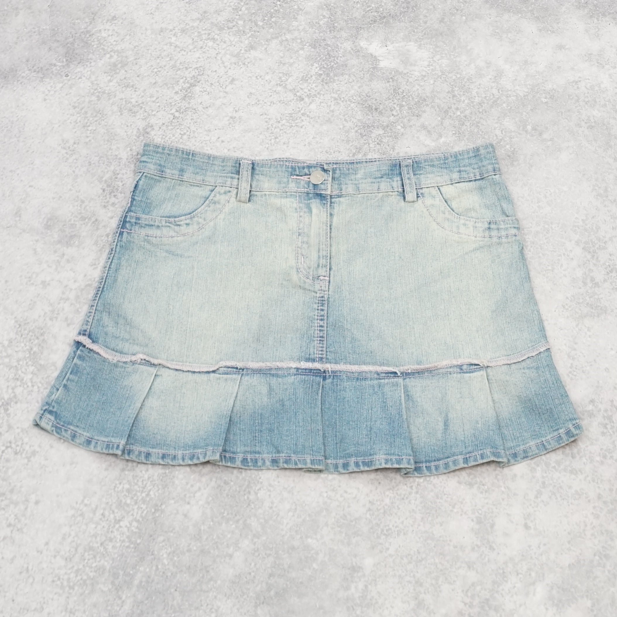 2000s Beltissima Distressed Denim Skirt